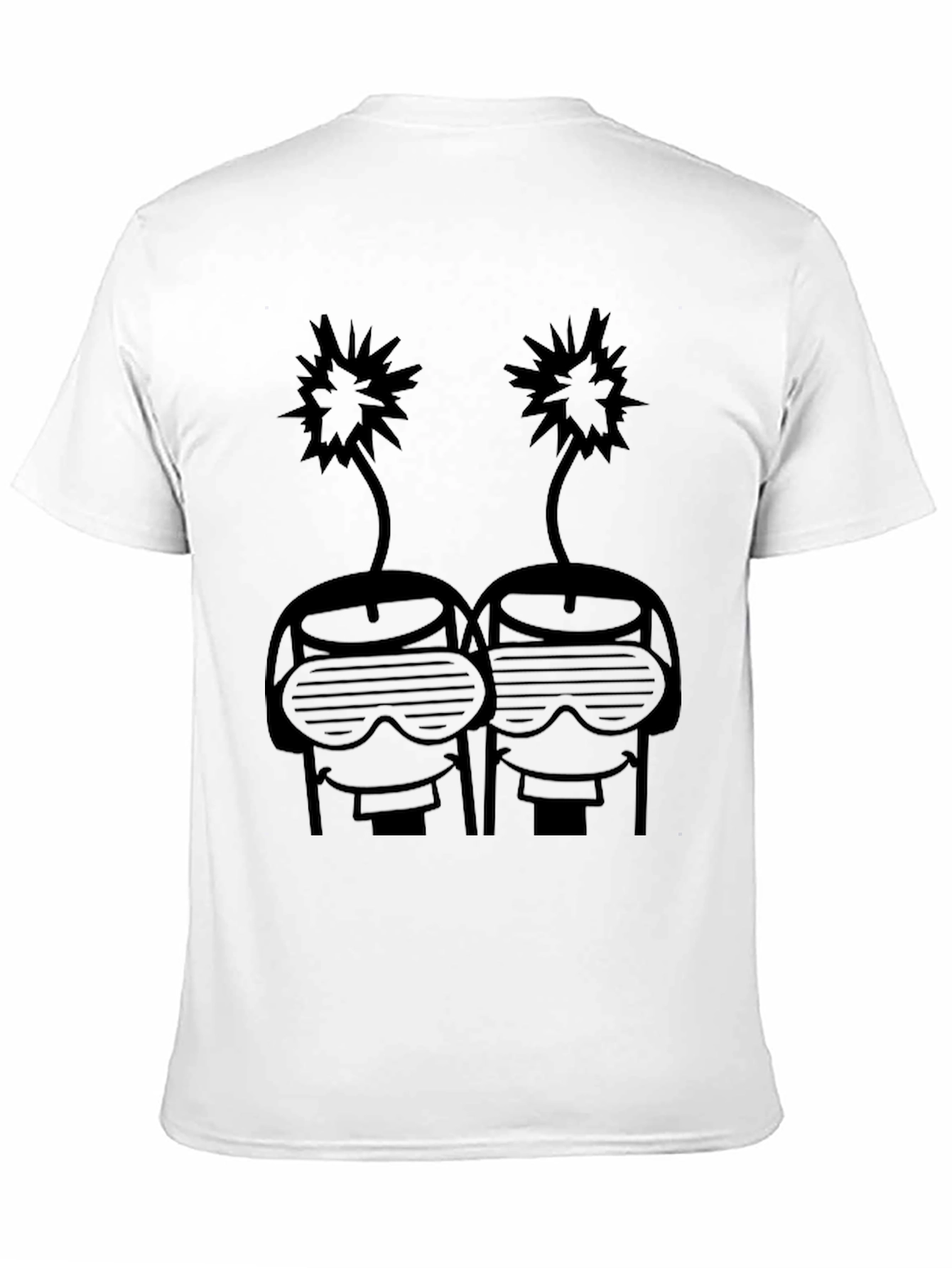 Black Cool Graphic Tee - Retro Robot Head Design view 11