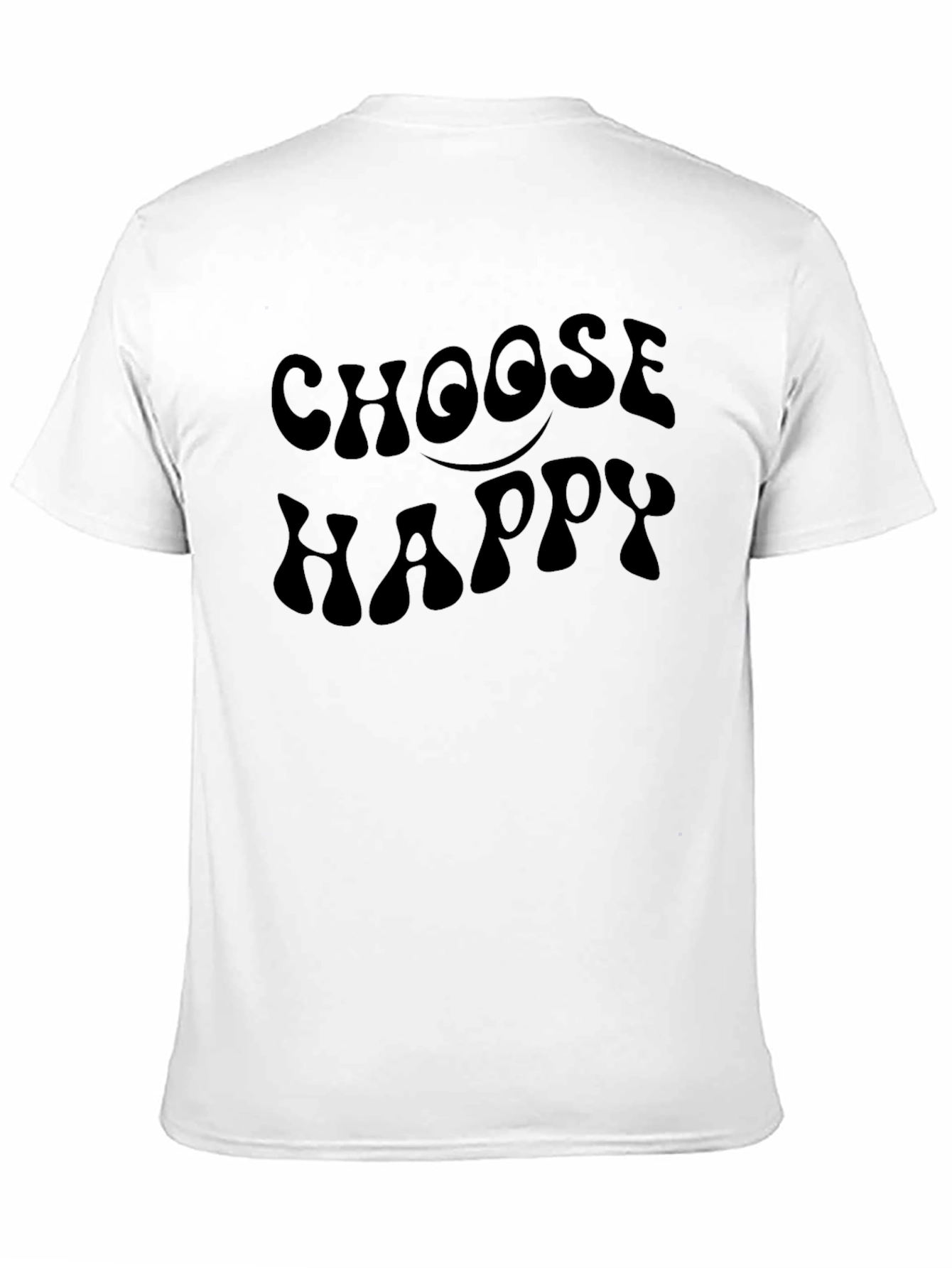 Black Choose Happy Black Graphic Tee Shirt view 11