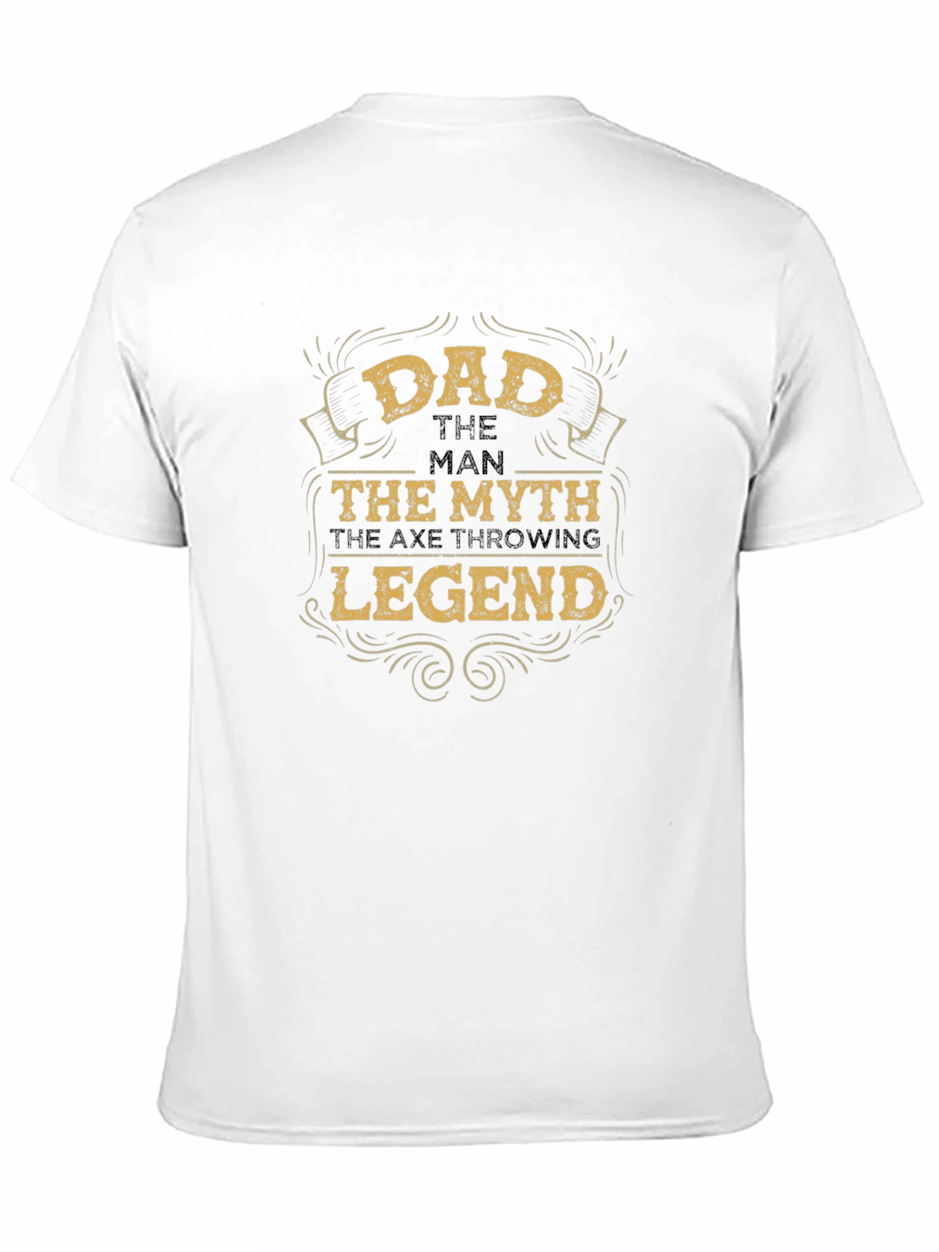 Black Dad the Man Myth Legend Axe Throwing Black Graphic Tee view 11