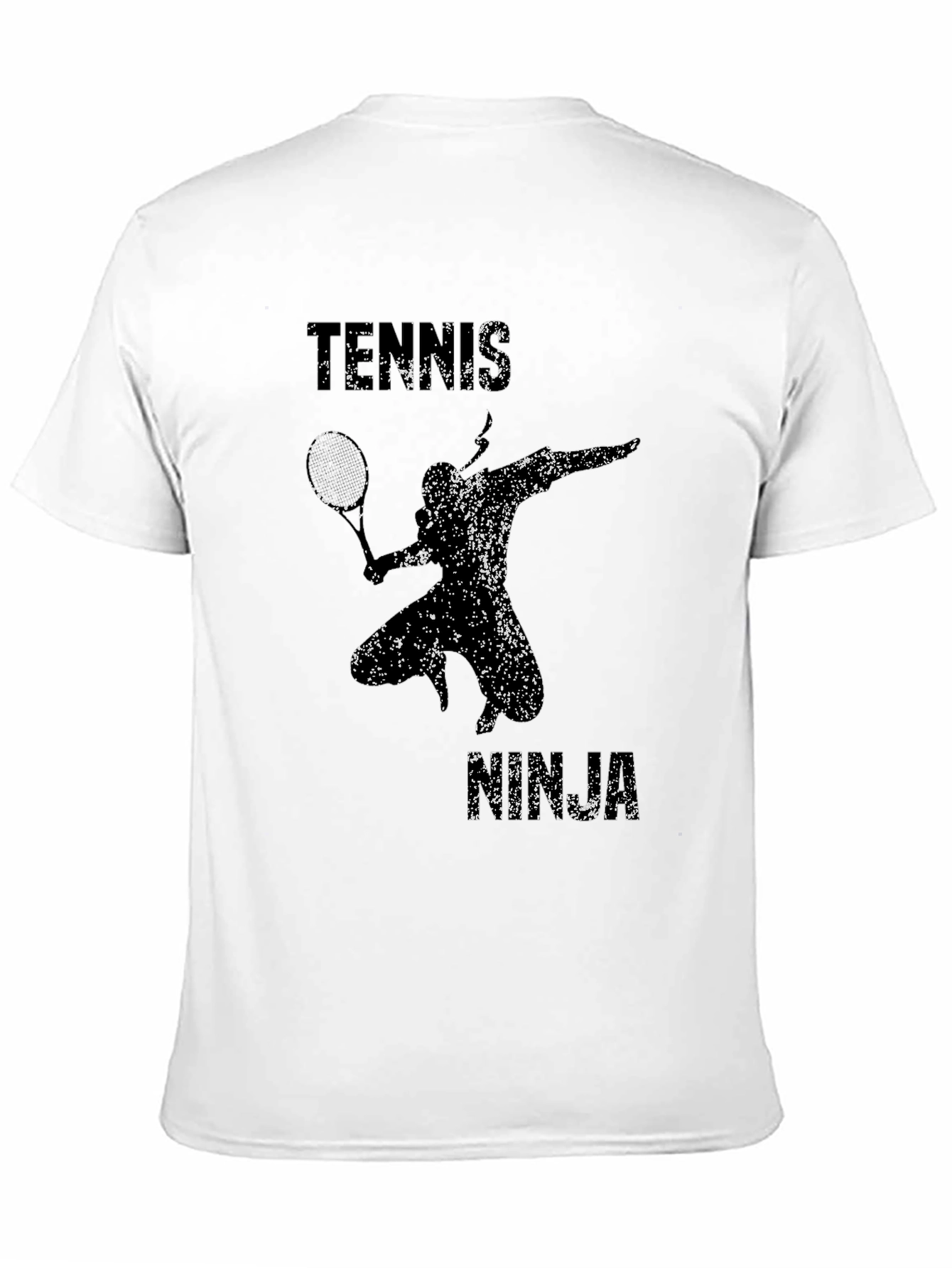 Black Tennis Ninja Graphic Tee - Black Cotton Blend view 11