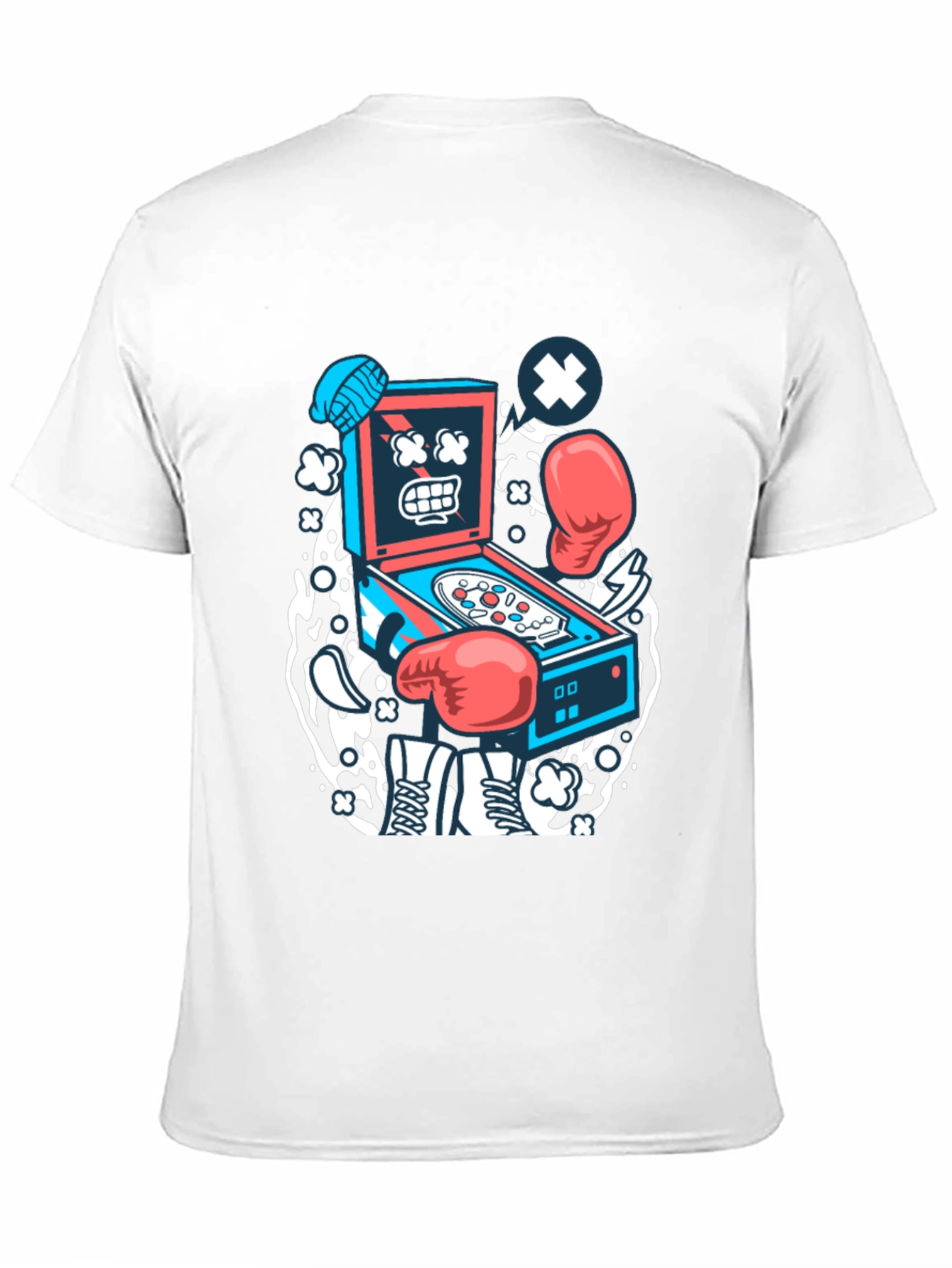 Black Cartoon Pinball T-Shirt - Novelty Graphic Tee view 11