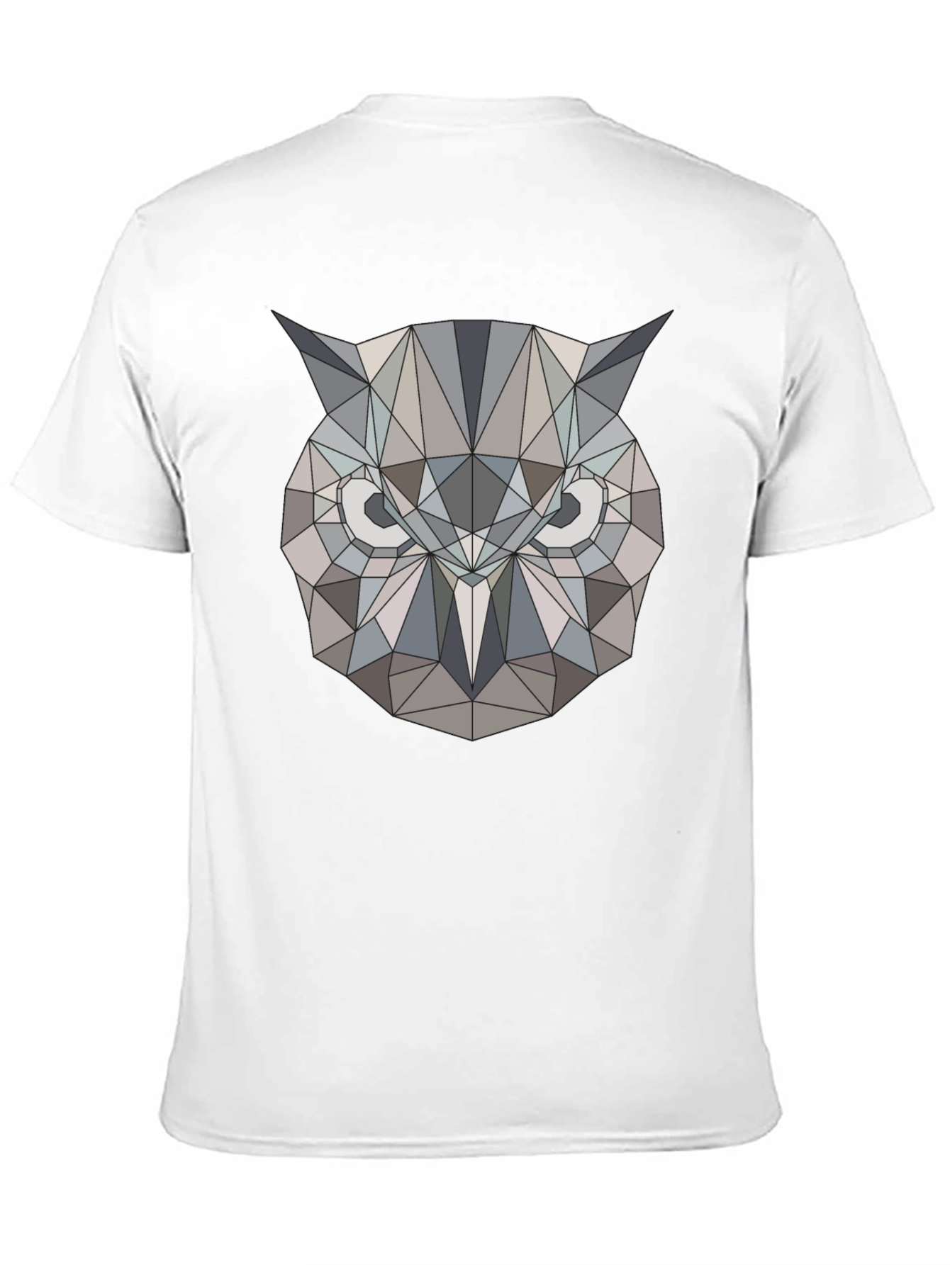 Black Geometric Owl Print Black T-Shirt view 11