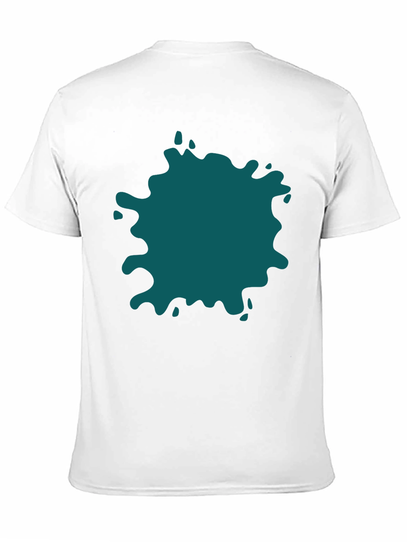 Black Bold Teal Splatter Black T-Shirt - Unique Design view 11