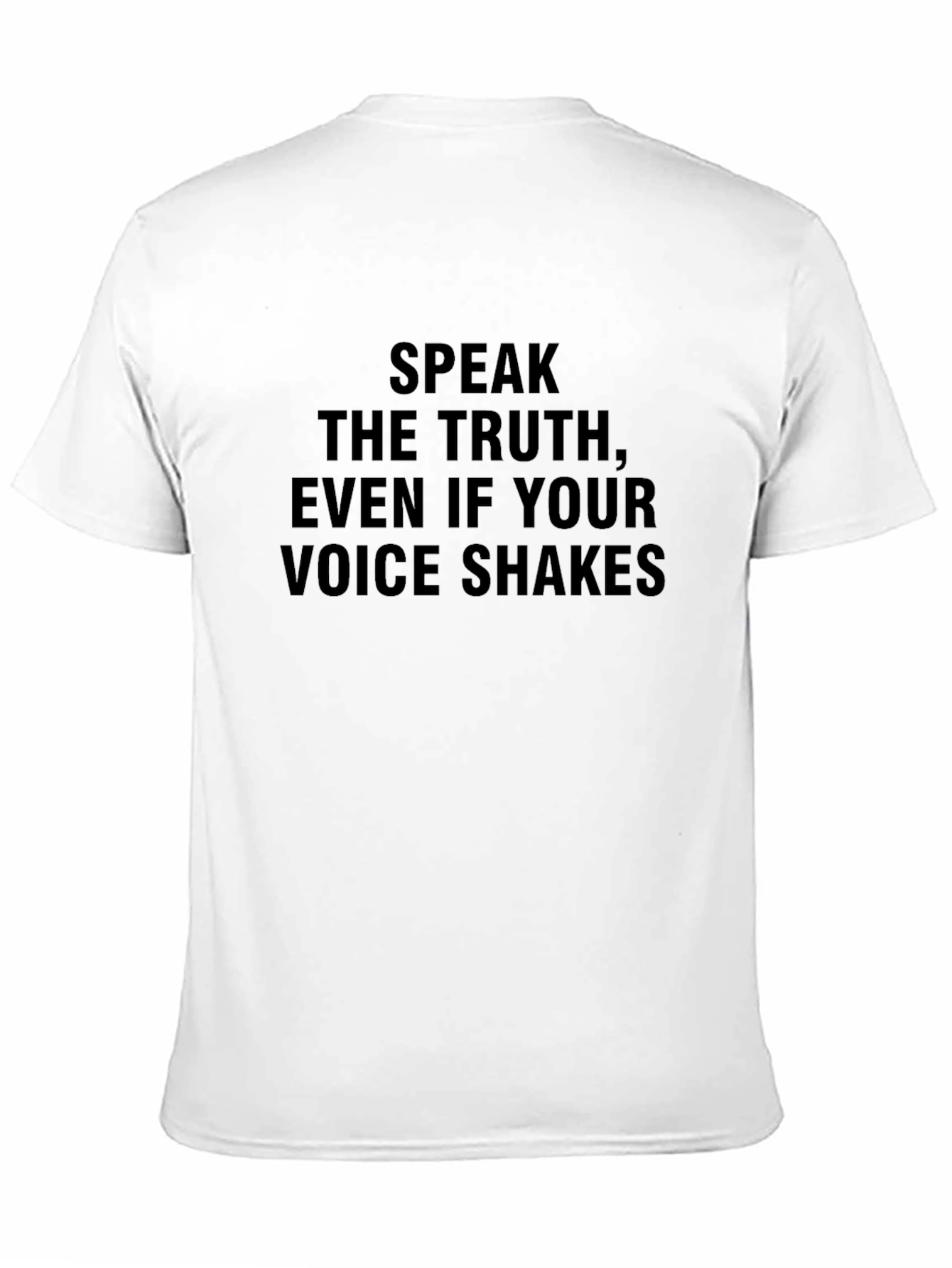 Black Speak the Truth Tee - Voice Shakes Empowerment Shirt view 11