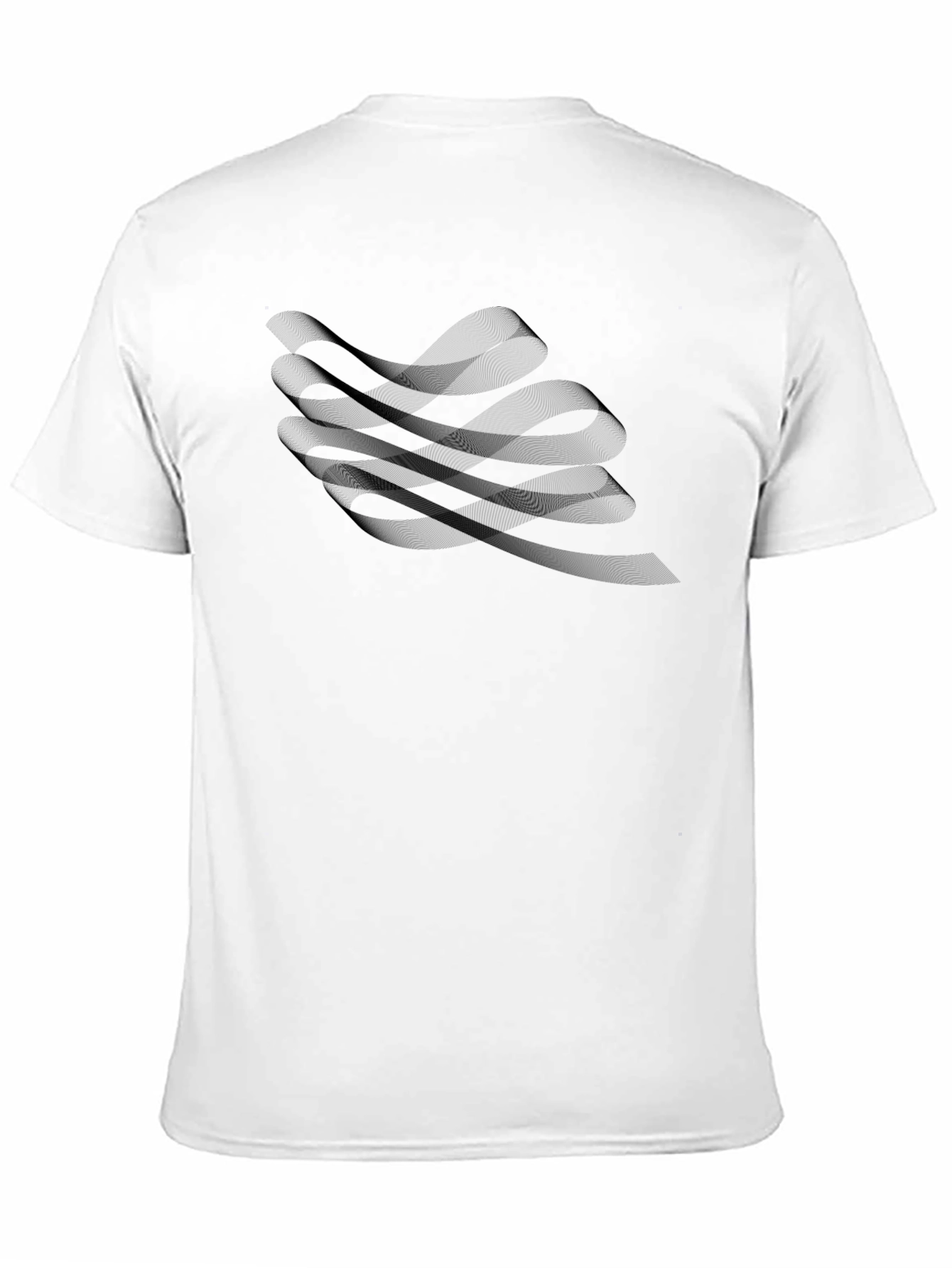 Black Men's Black Graphic Tee - Abstract Wave Design view 11