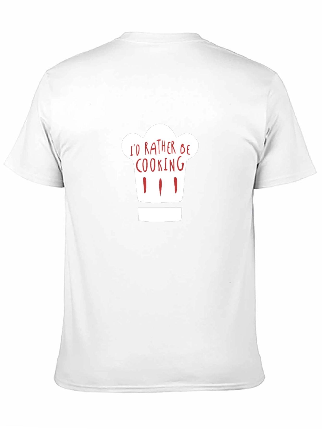 Black I'd Rather Be Cooking T-Shirt - Chef's Hat Design view 11