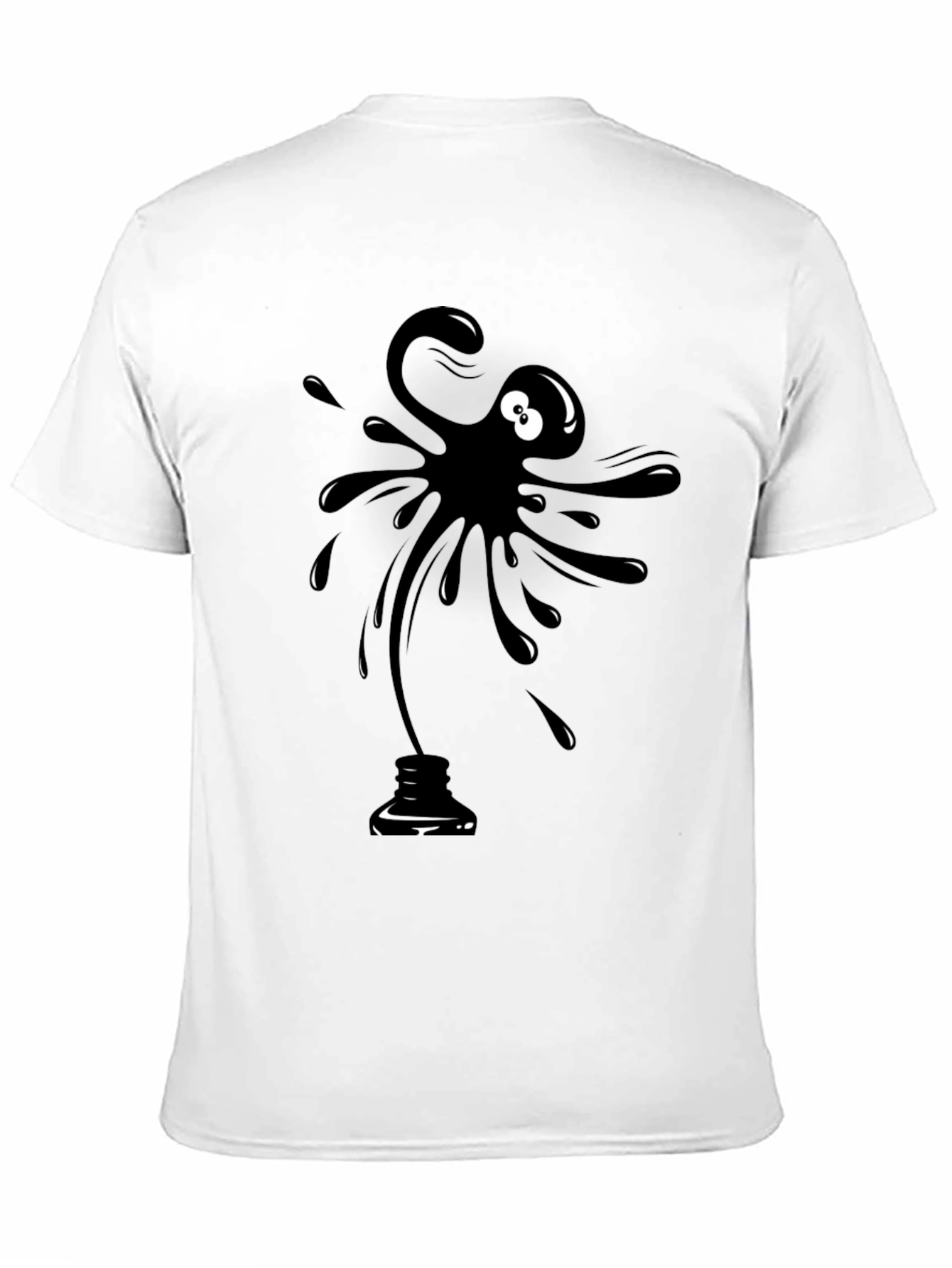 Black Black Ink Blob Graphic T-Shirt - Men's Casual Tee view 11