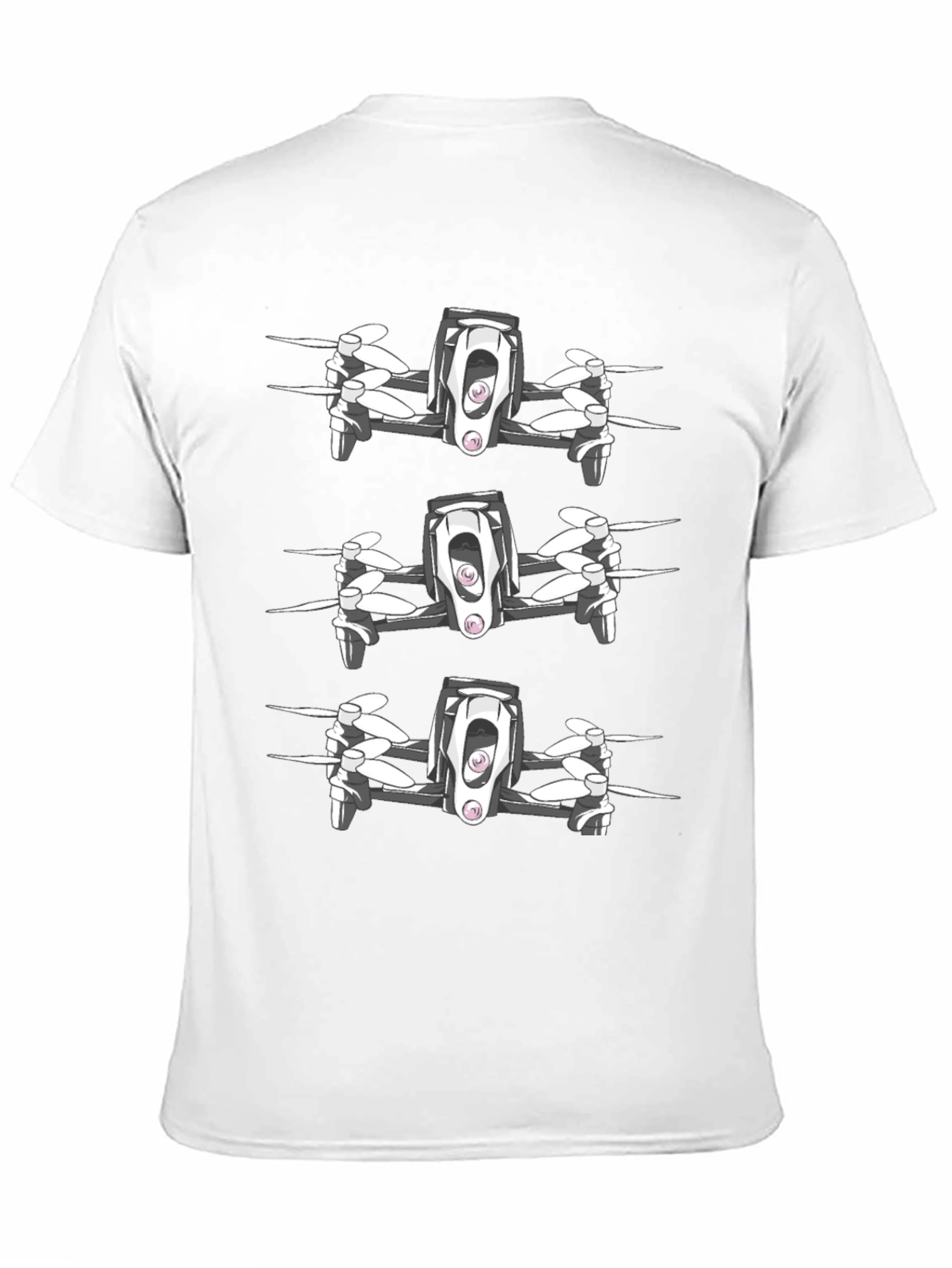 Black Drone Graphic Tee - Black Cotton Blend T-Shirt view 11