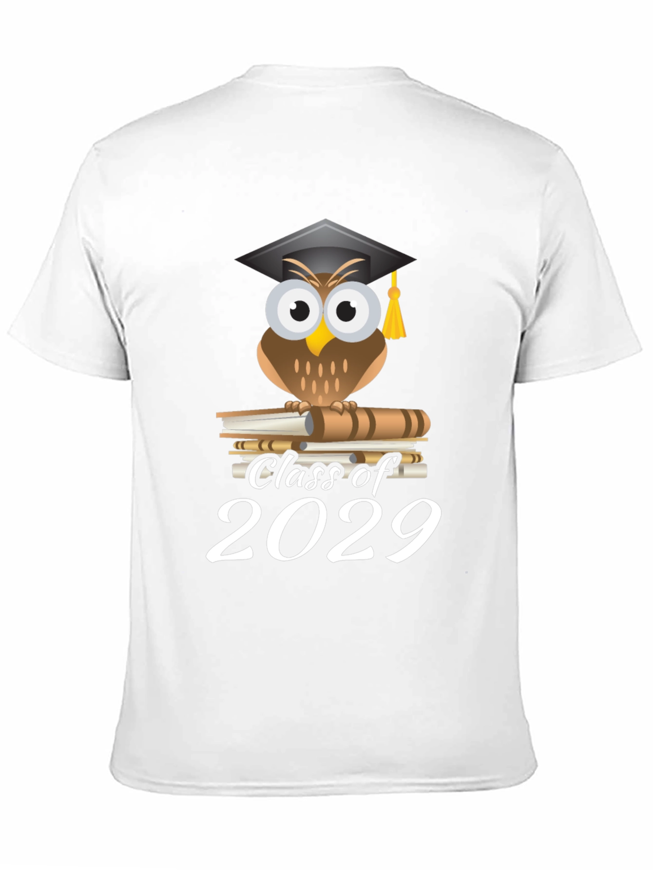 Black Class of 2029 Owl Graduation T-Shirt view 11