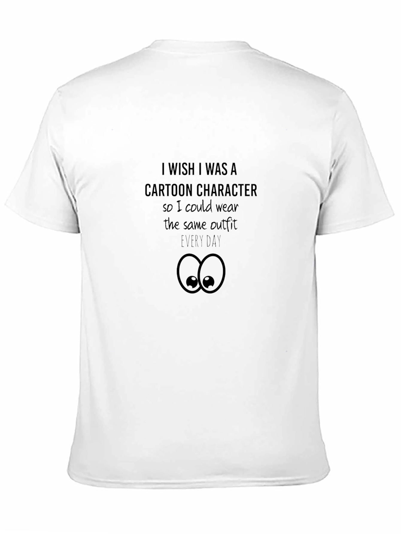Black Cartoon Character Wish T-Shirt - Everyday Outfit view 11