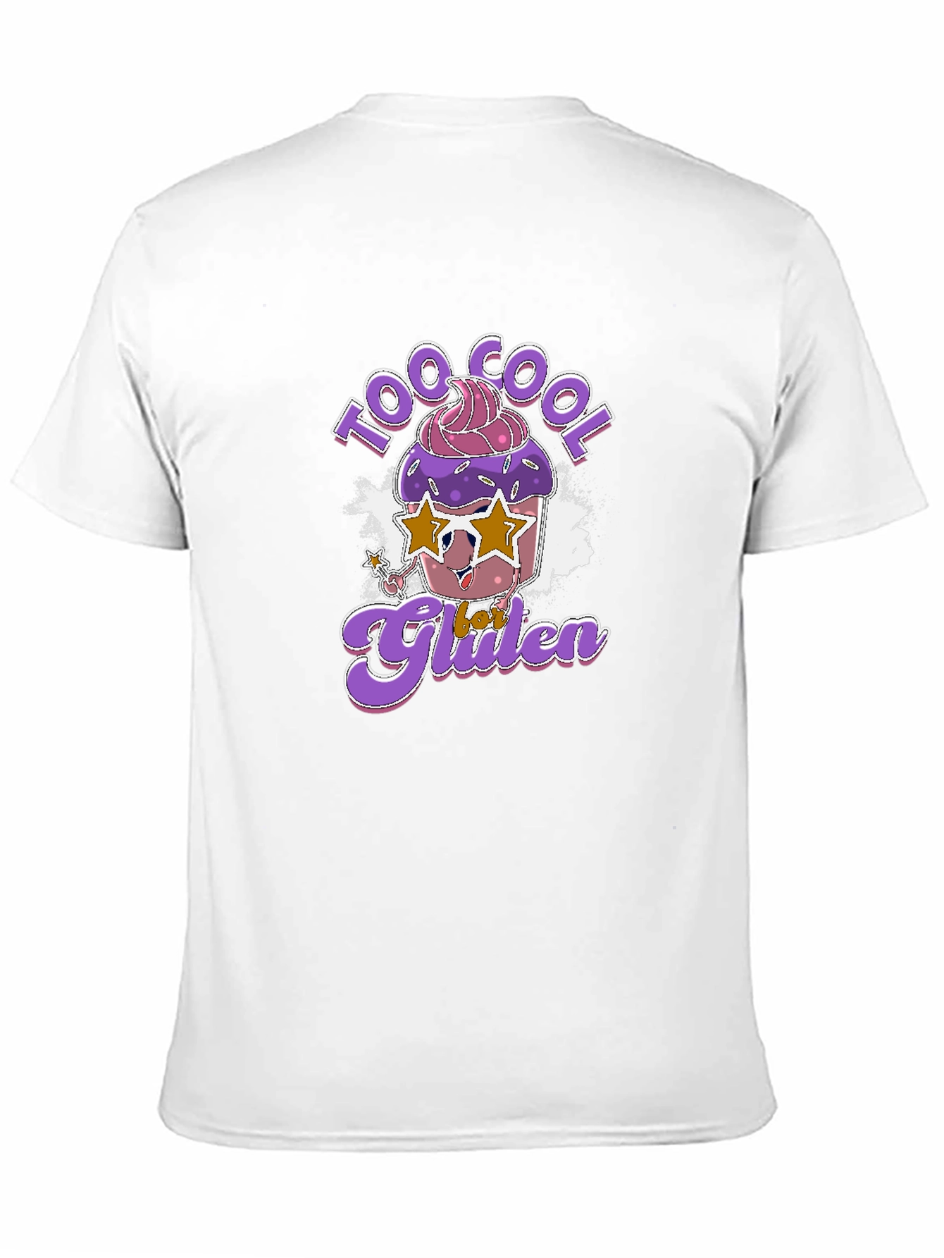 Black Cool Gluten T-Shirt - Fun Cupcake Design view 11