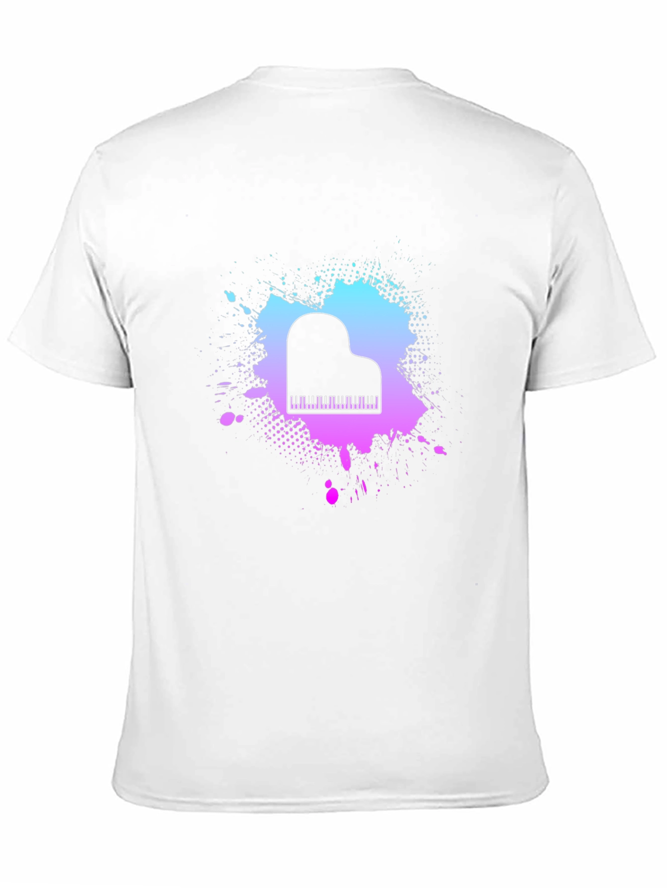 Black Piano Splash Graphic Tee - Music Lover's T-Shirt view 11