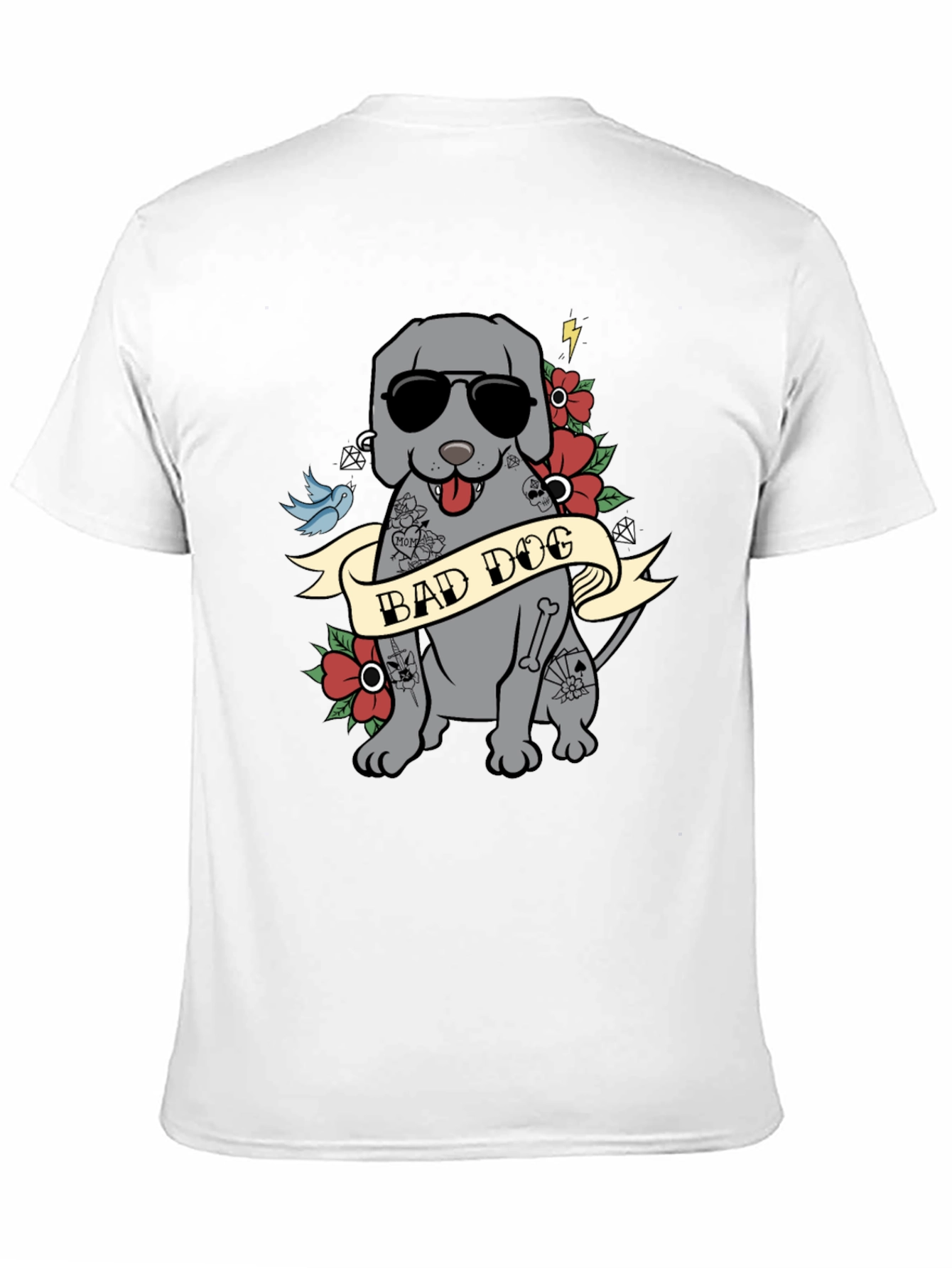 Bad Dog Tattoo Style T-Shirt - Men's Graphic Tee - 11