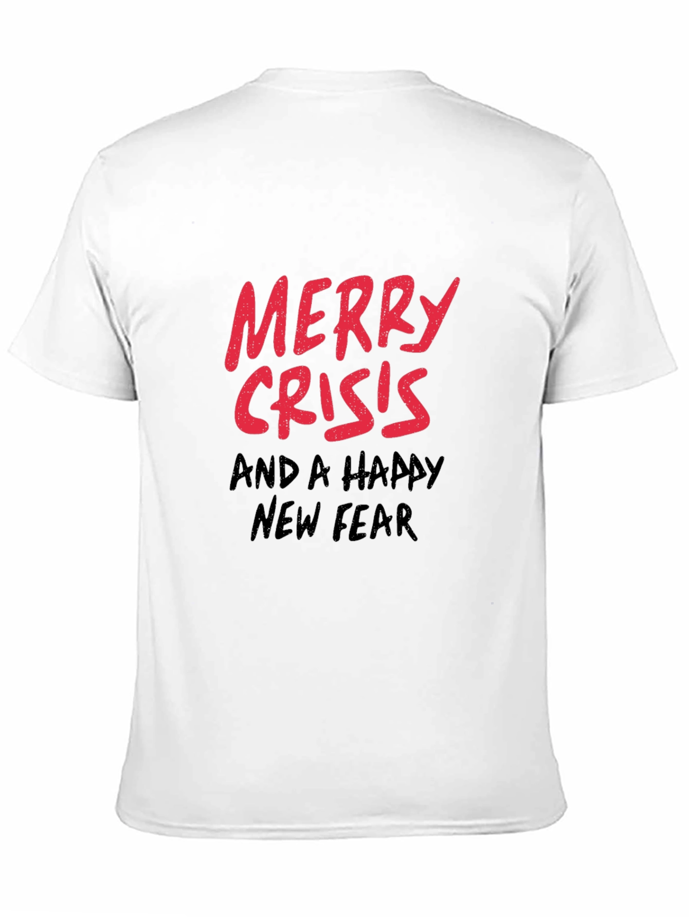 Black Merry Crisis T-Shirt - Black Holiday Humor Tee view 11
