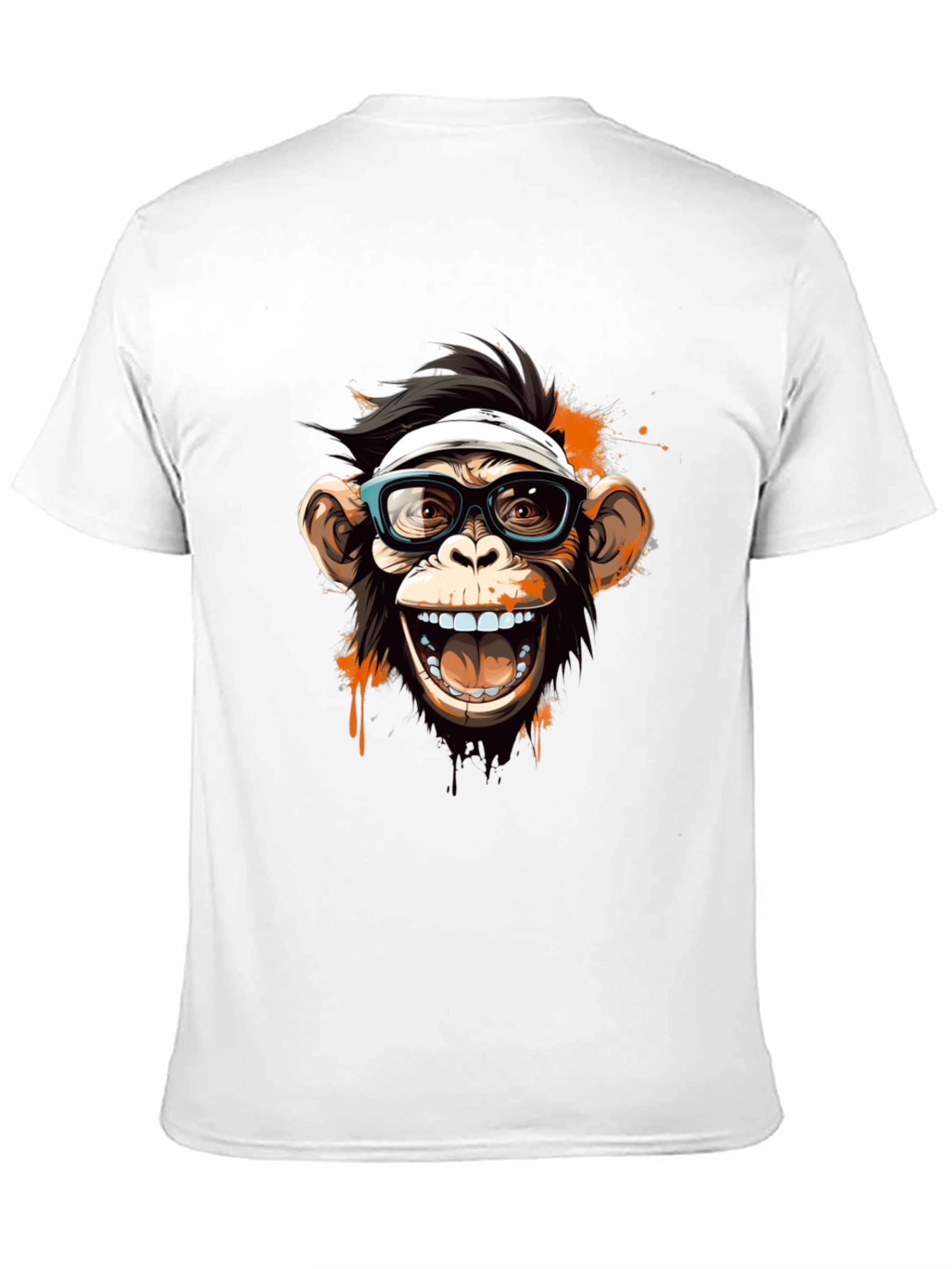 Black Funny Monkey Graphic Tee view 11