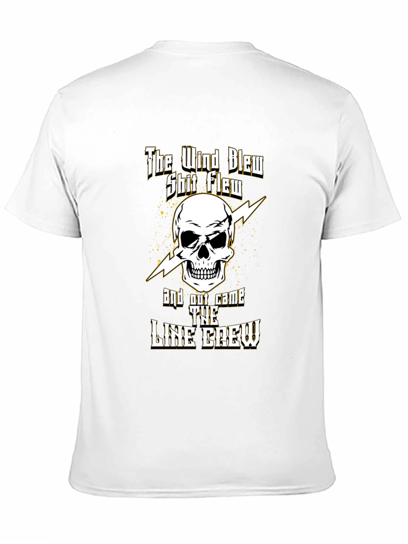 Black Line Crew Skull T-Shirt - Electrician Power Lineman Tee view 11