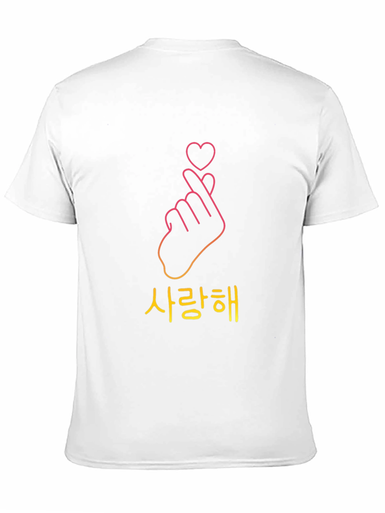 Black Korean Finger Heart Black T-Shirt  view 11