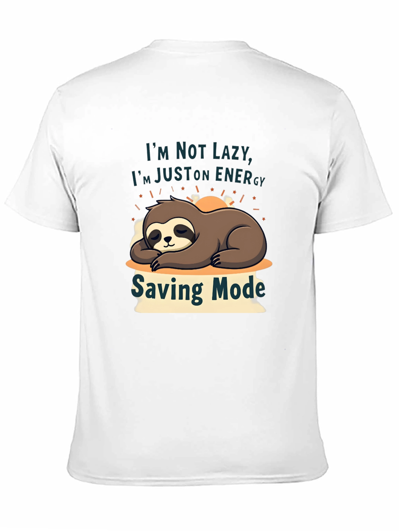 Black Sloth Energy Saving Mode T-Shirt - Funny Graphic Tee view 11
