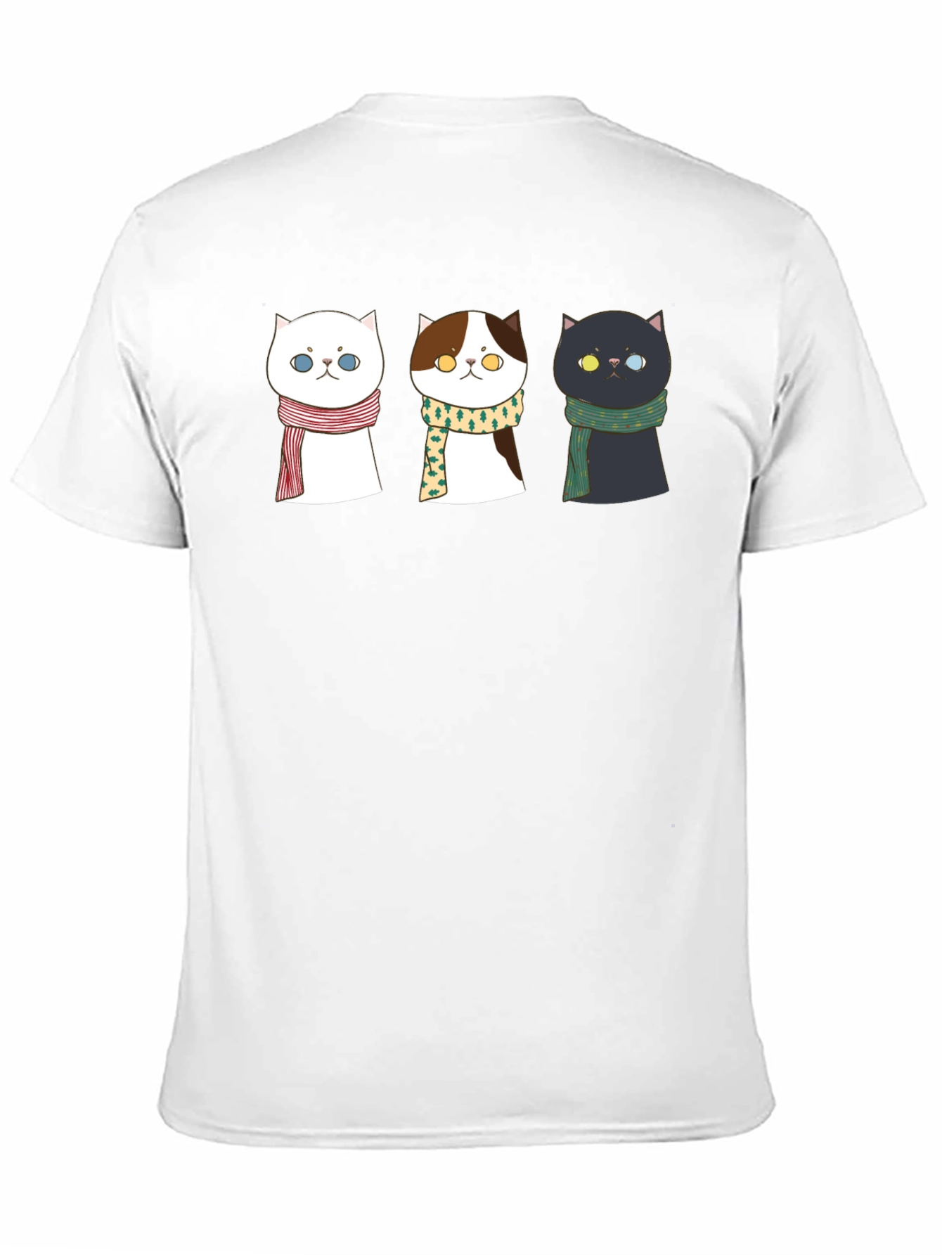 Black Cute Cat T-Shirt with Scarves view 11