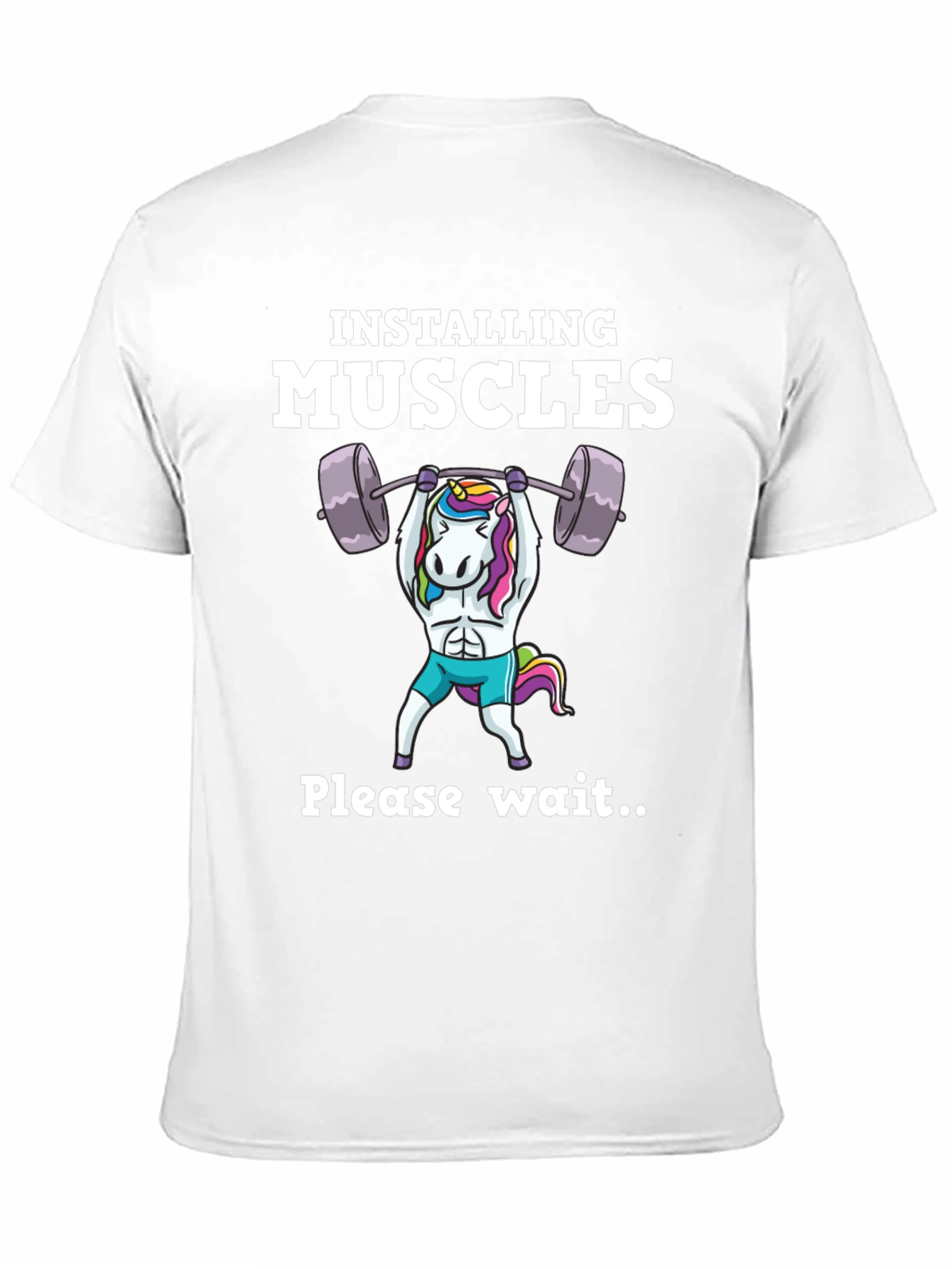 Black Funny Unicorn Muscle Building T-Shirt Gym Workout view 11