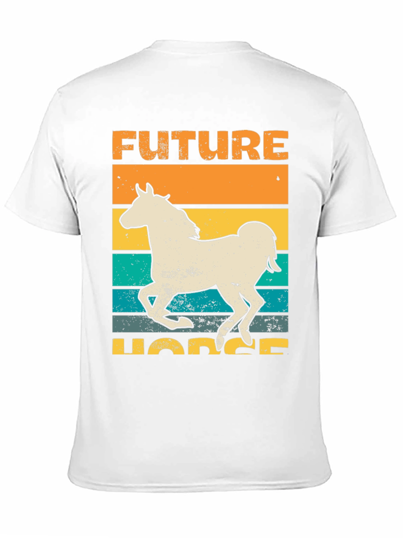Black Future Horse T-Shirt Retro Style Graphic Tee view 11