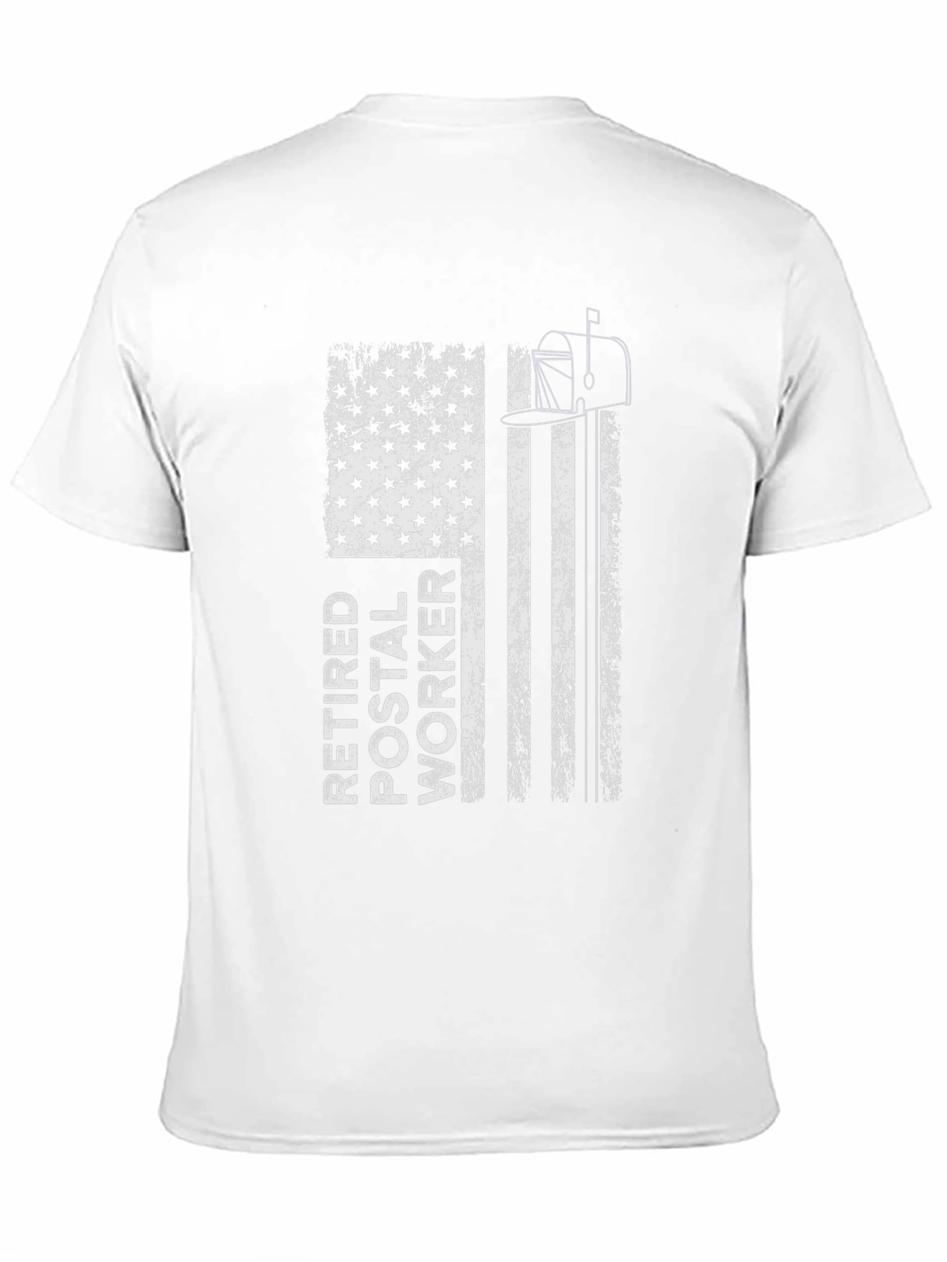 Black Retired Postal Worker Flag Graphic T-Shirt view 11