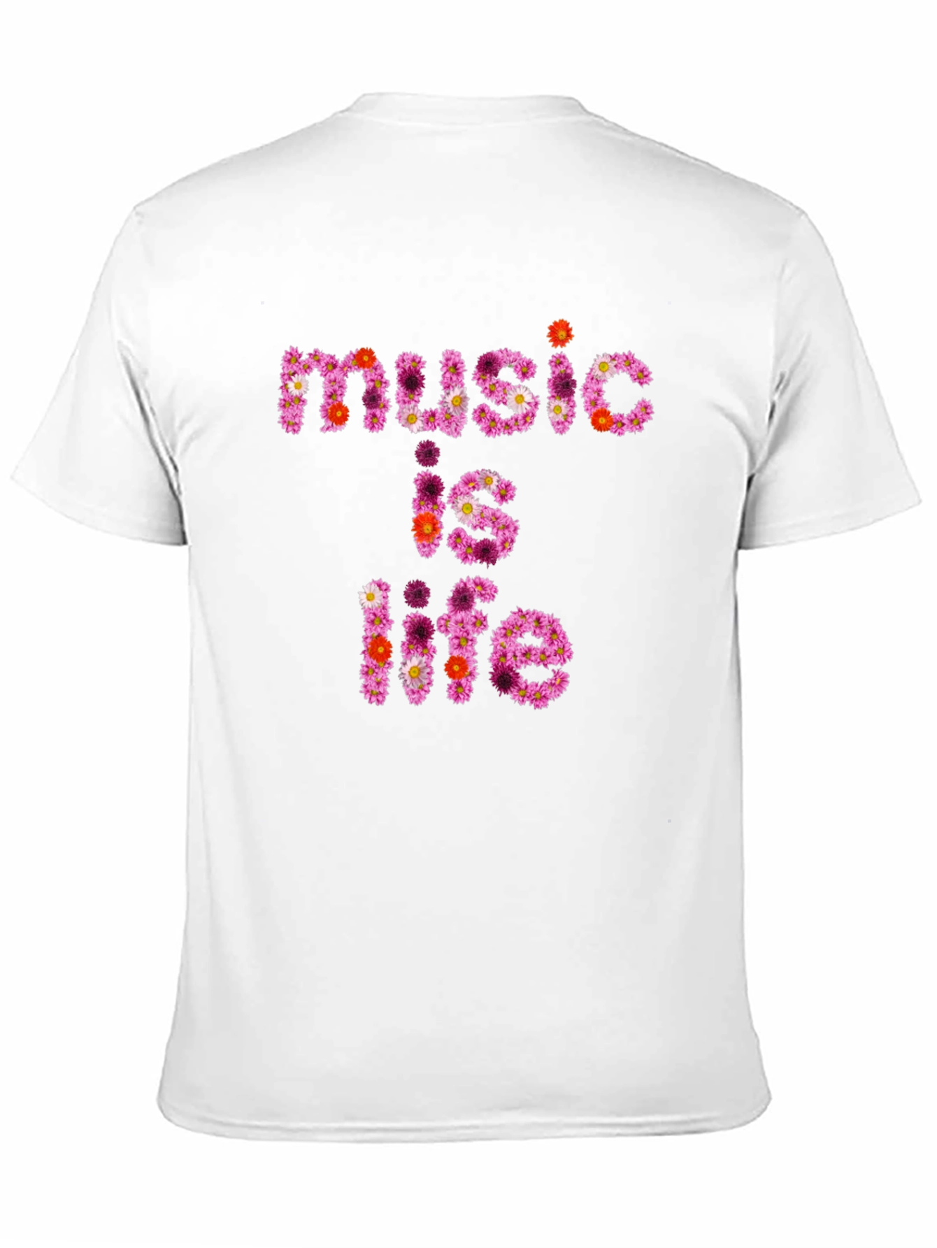 Black Floral 'Music is Life' Graphic Black T-Shirt view 11