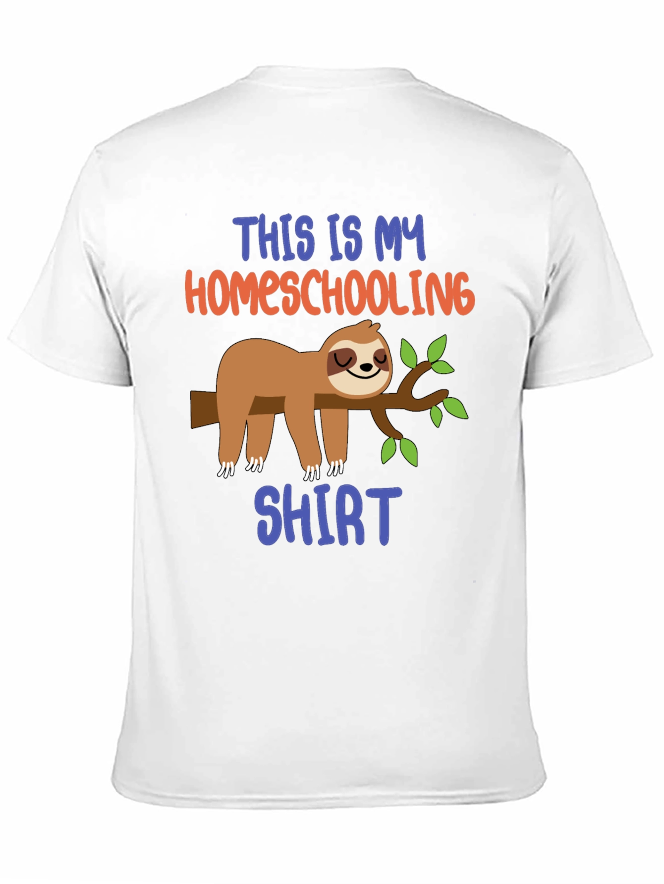 Black Homeschooling Sloth T-Shirt, Funny Tee view 11