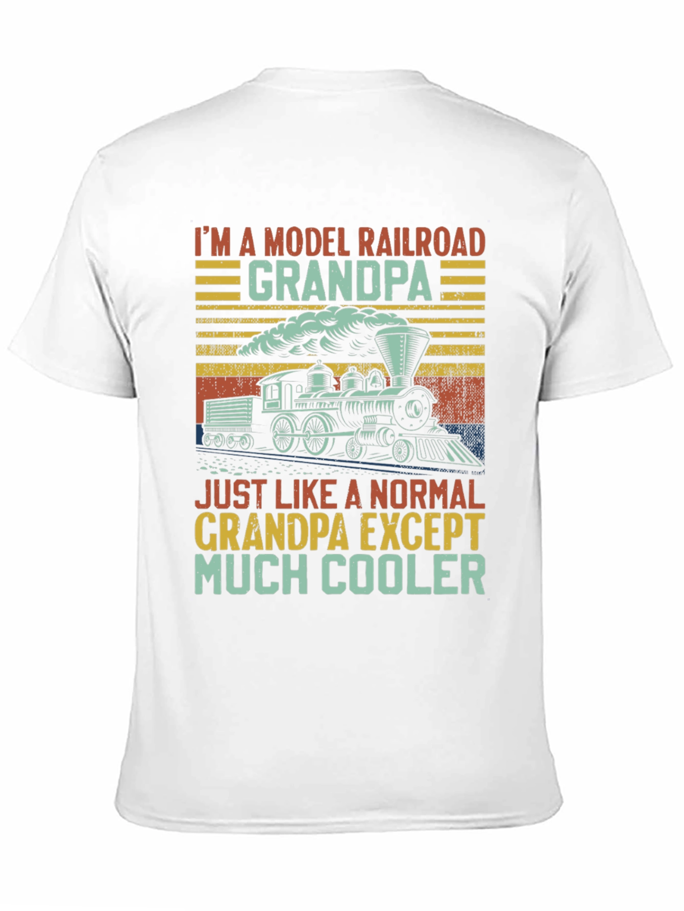 Black Model Railroad Grandpa T-Shirt - Much Cooler view 11