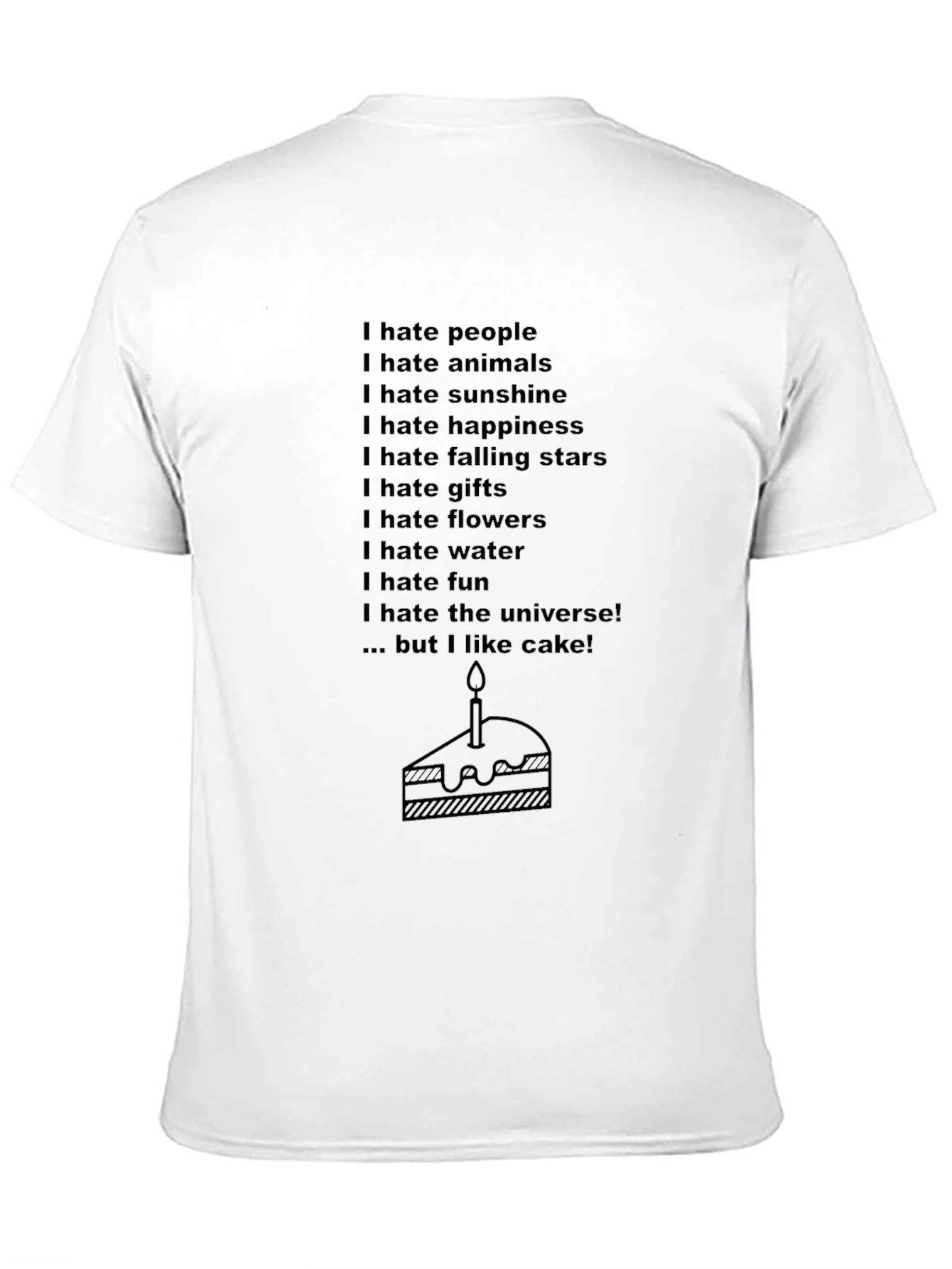 Black Humorous "I Hate Everything" Cake Lover T-Shirt view 11
