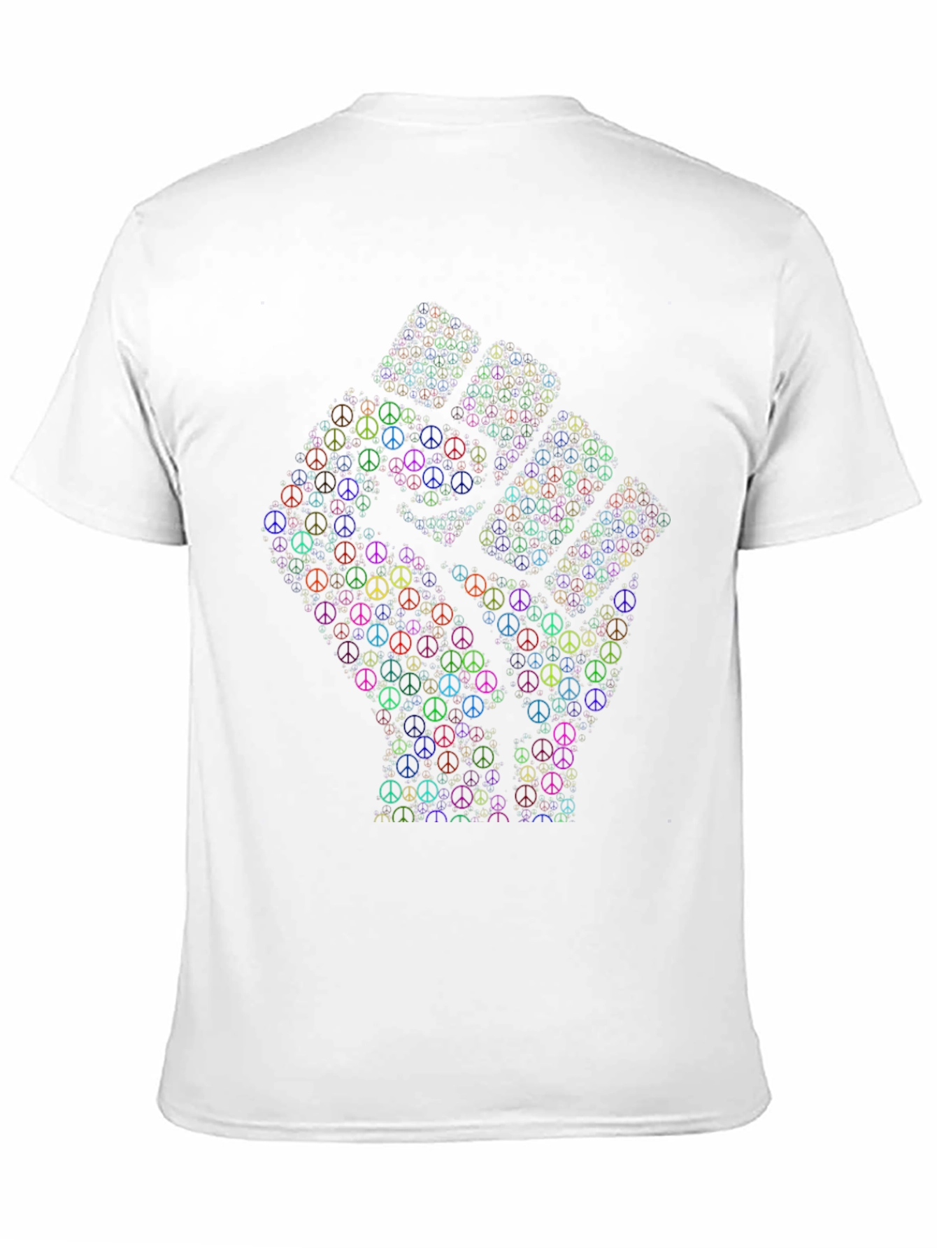 Black Peace Sign Fist Graphic T-Shirt view 11