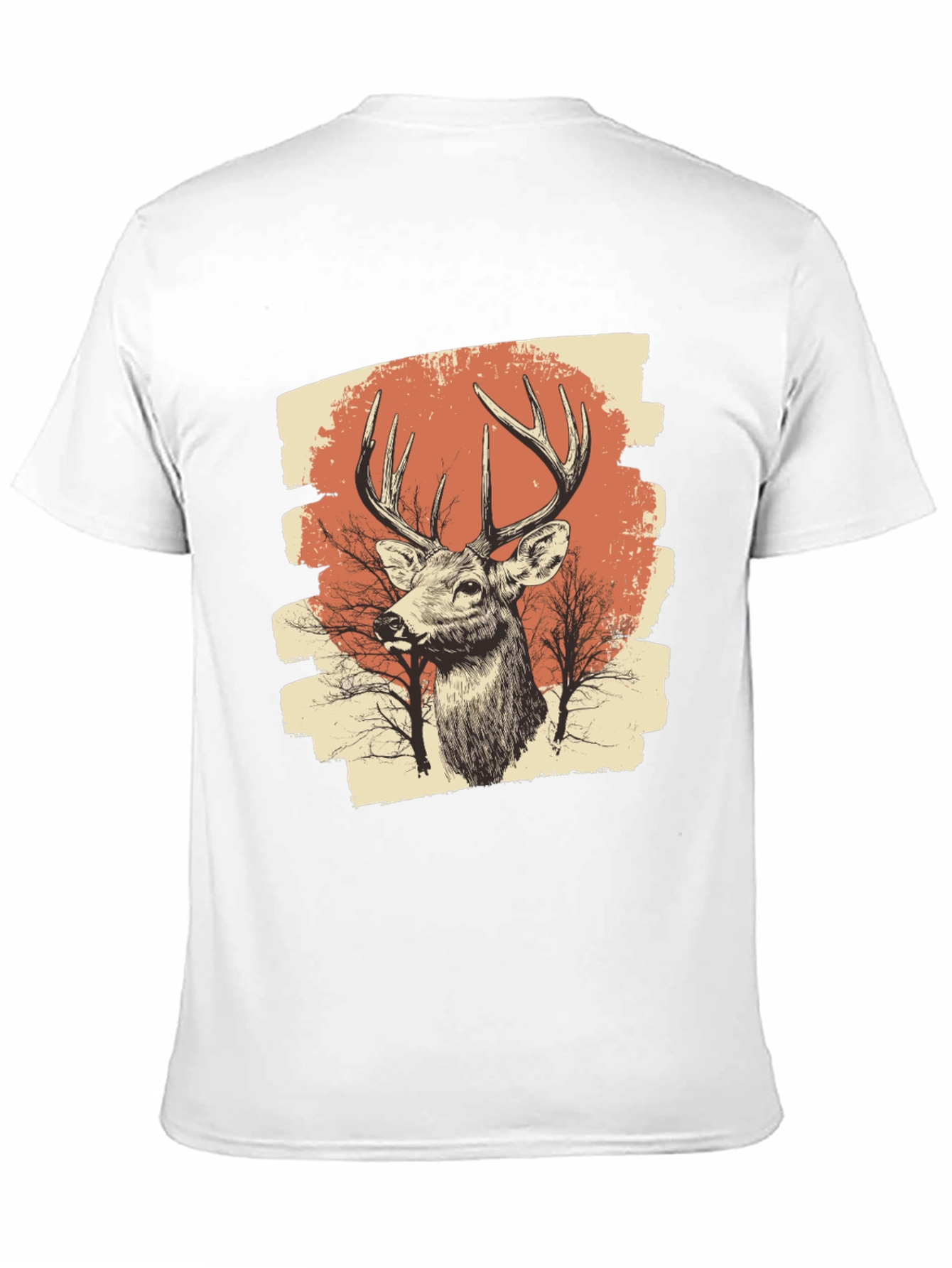 Black Deer Graphic Print Black T-Shirt view 11