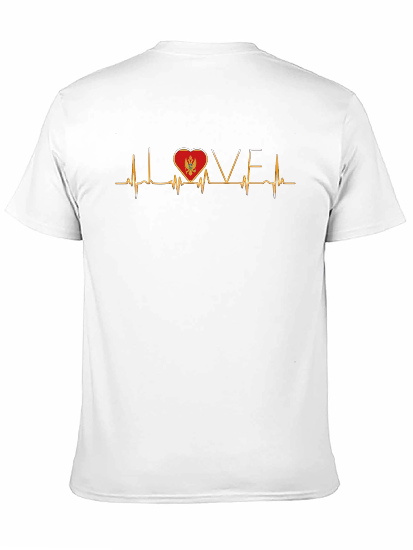 Black I Love Montenegro Heartbeat T-Shirt view 11