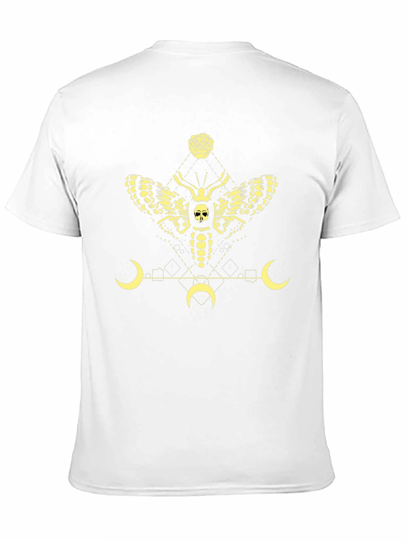Black Gothic Moth Skull Graphic Tee view 11