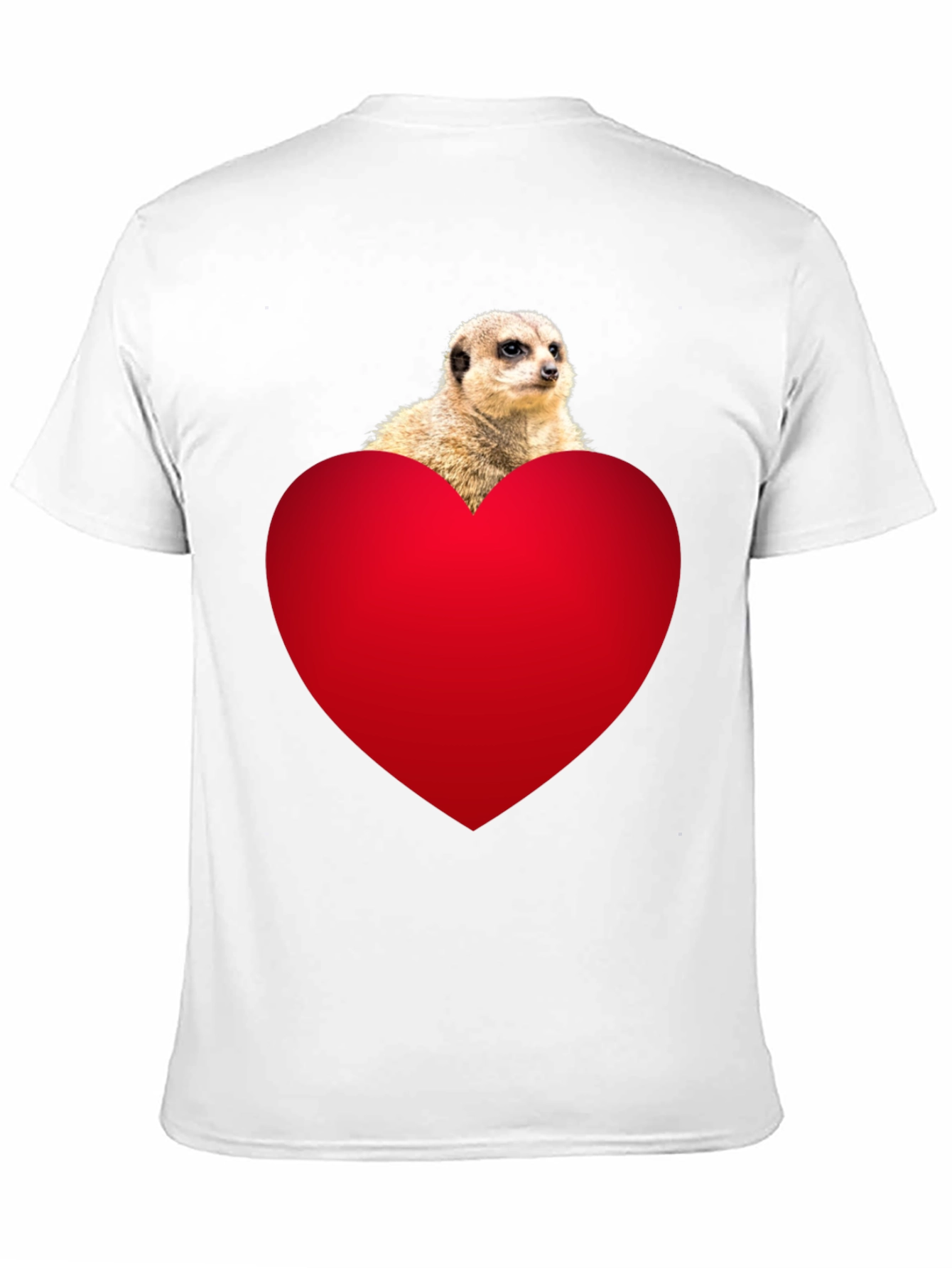 Black Meerkat Heart T-Shirt - Cute Animal Tee view 11