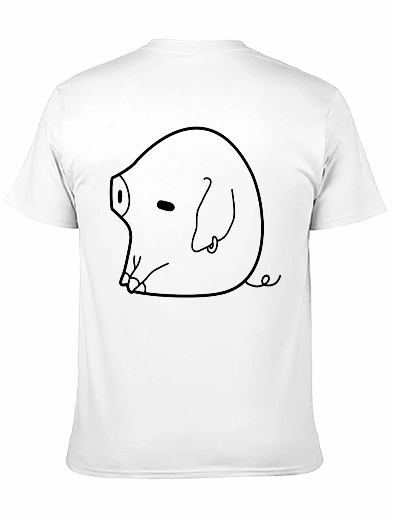 Black Men's Black T-Shirt with Pig Graphic view 11