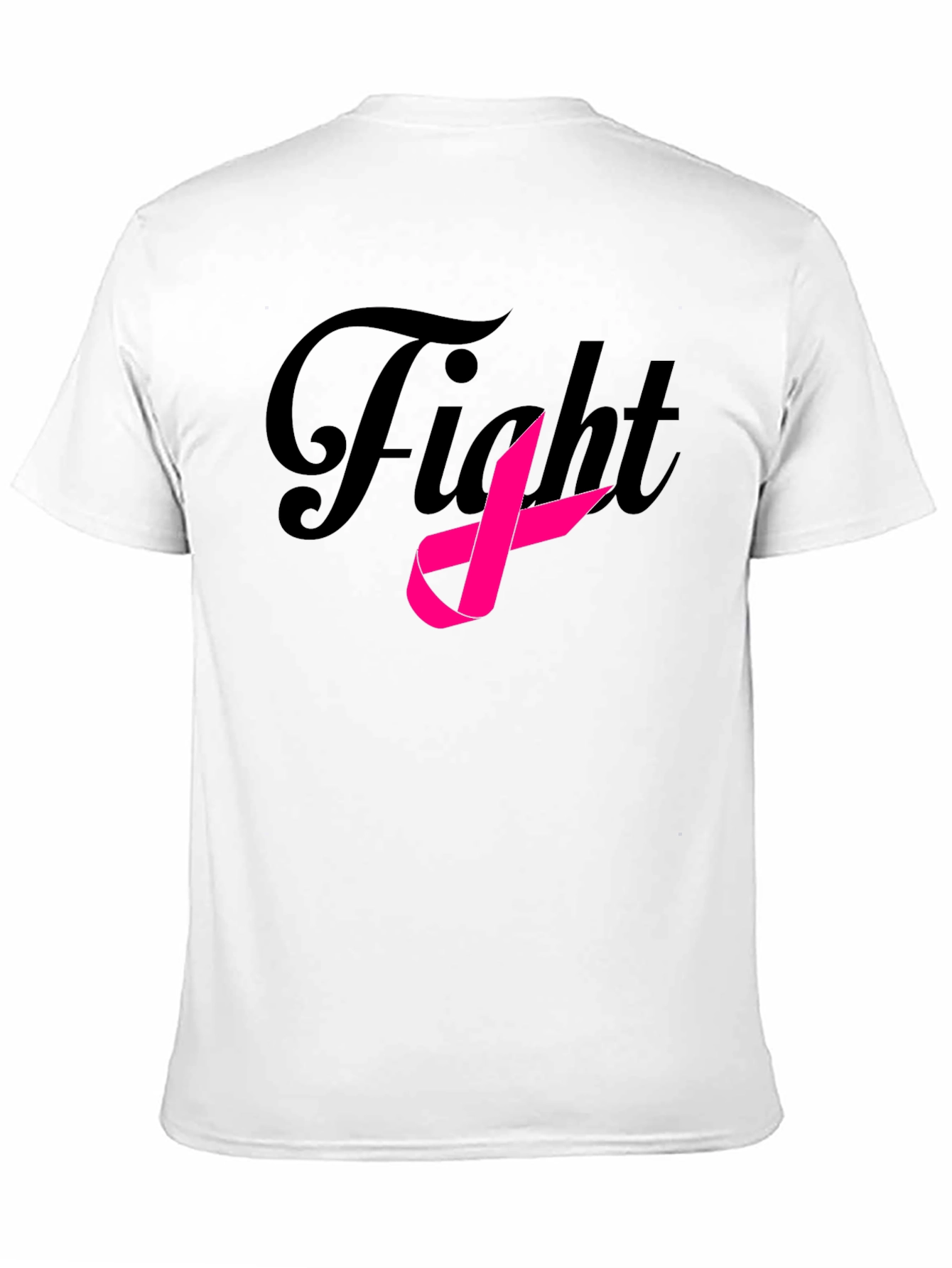 Black Fight Breast Cancer Ribbon Black T-Shirt view 11