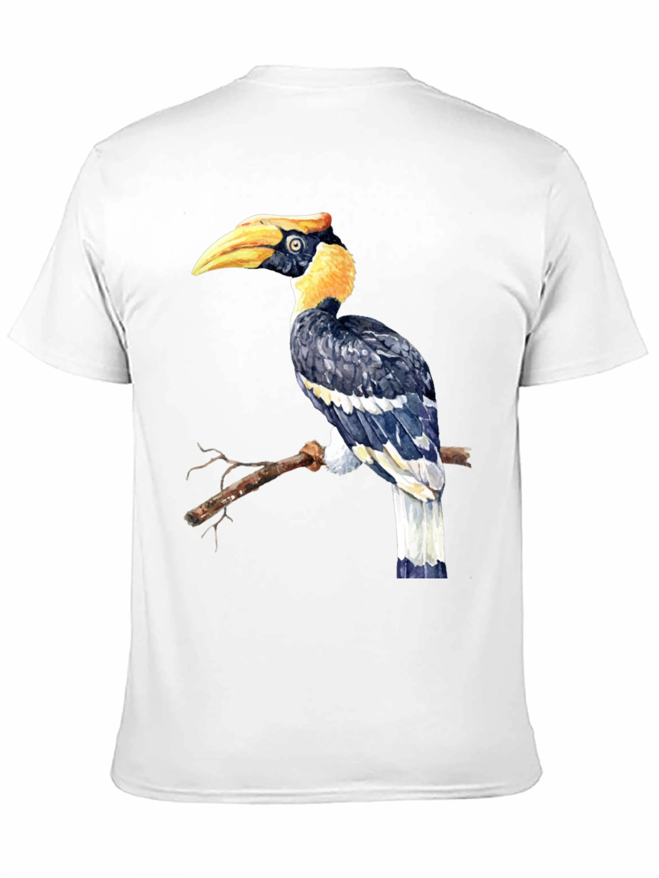 Black Hornbill Bird Graphic Tee - Unique Animal Design T-Shirt view 11