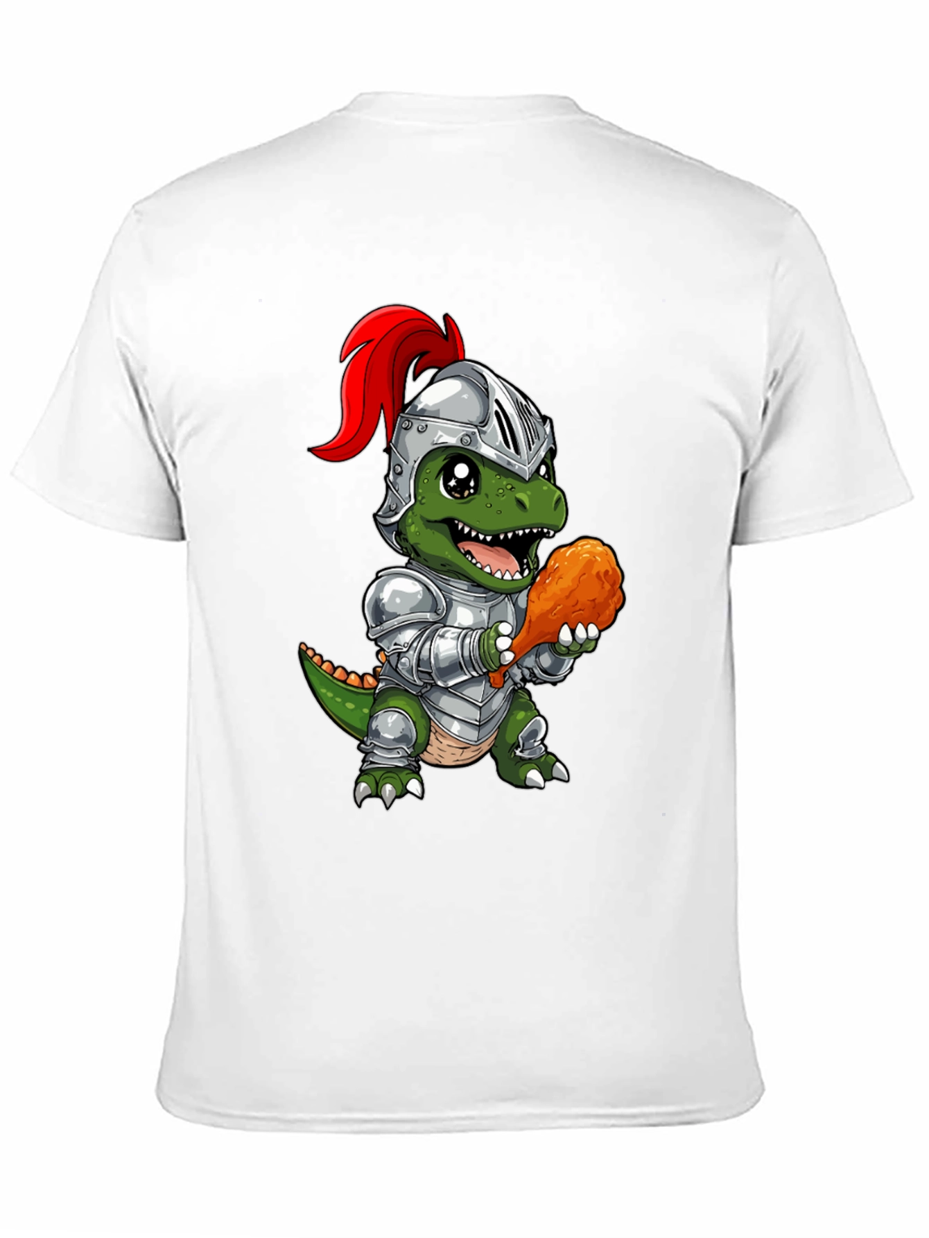 Black Dino Knight T-Shirt - Chicken Leg Champion view 11