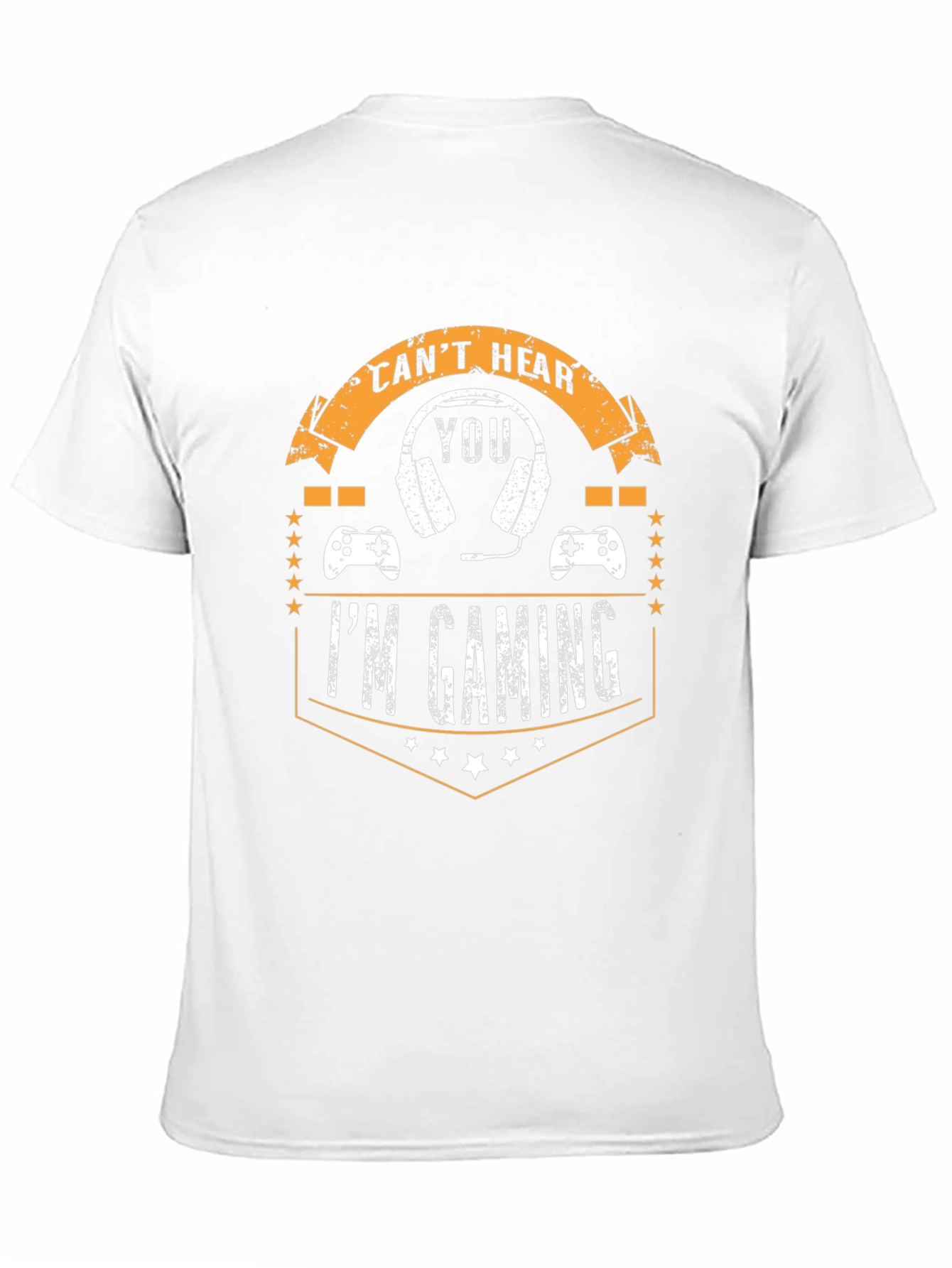 Black I Can't Hear You I'm Gaming Black T-Shirt view 11