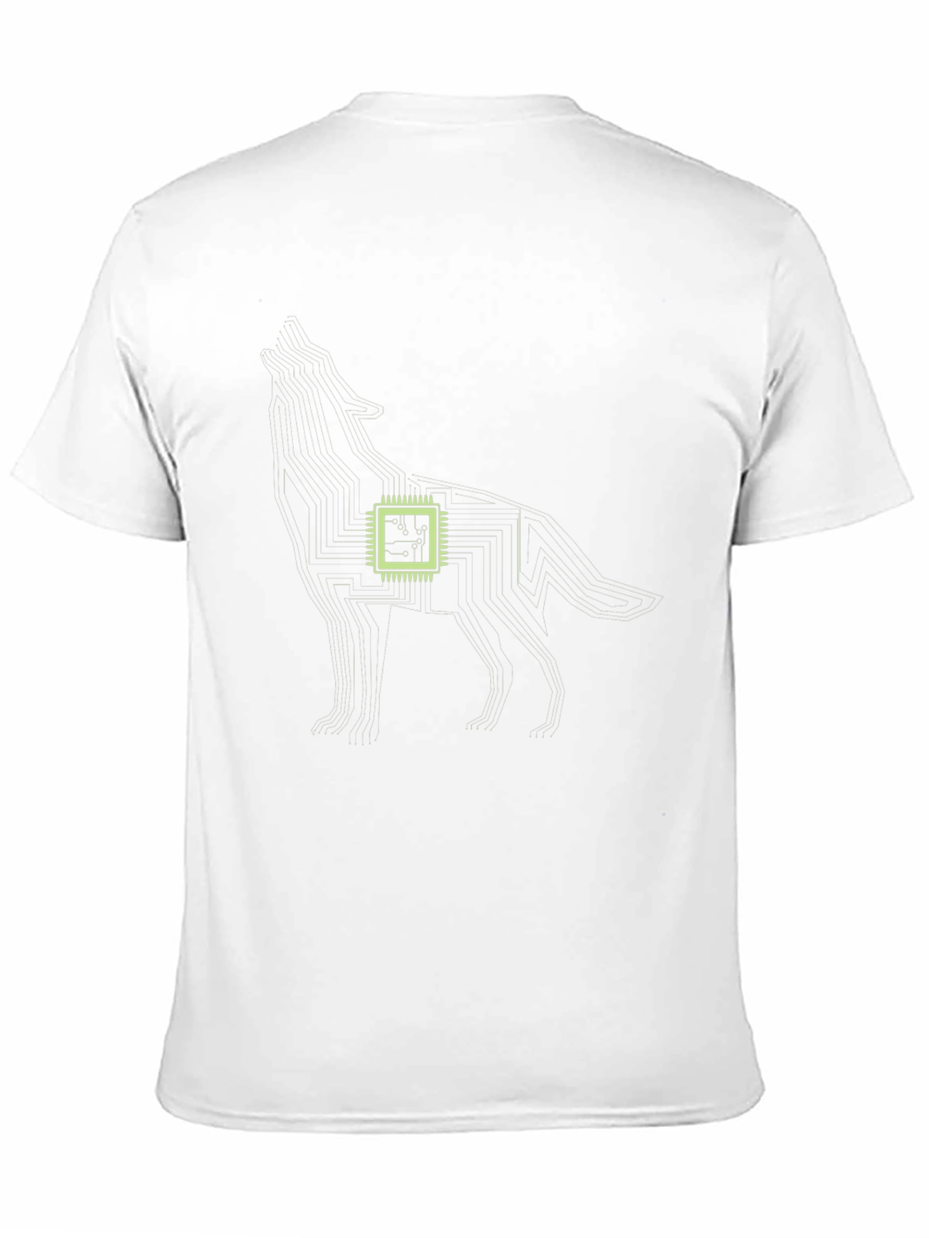 Black Tech Wolf Graphic Tee - Circuit Board Style view 11