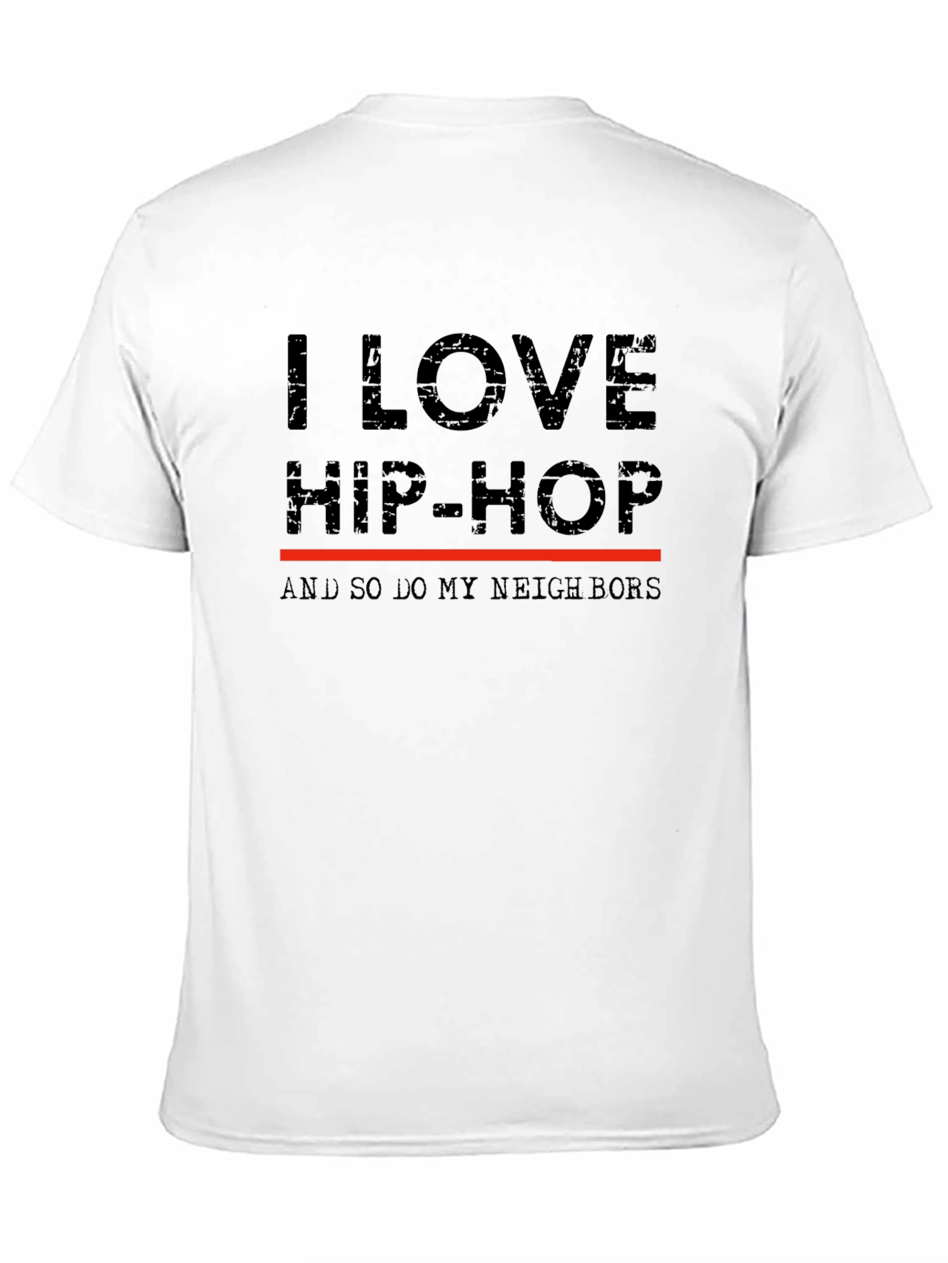 Black I Love Hip-Hop Tee - Funny Neighbor T-Shirt view 11