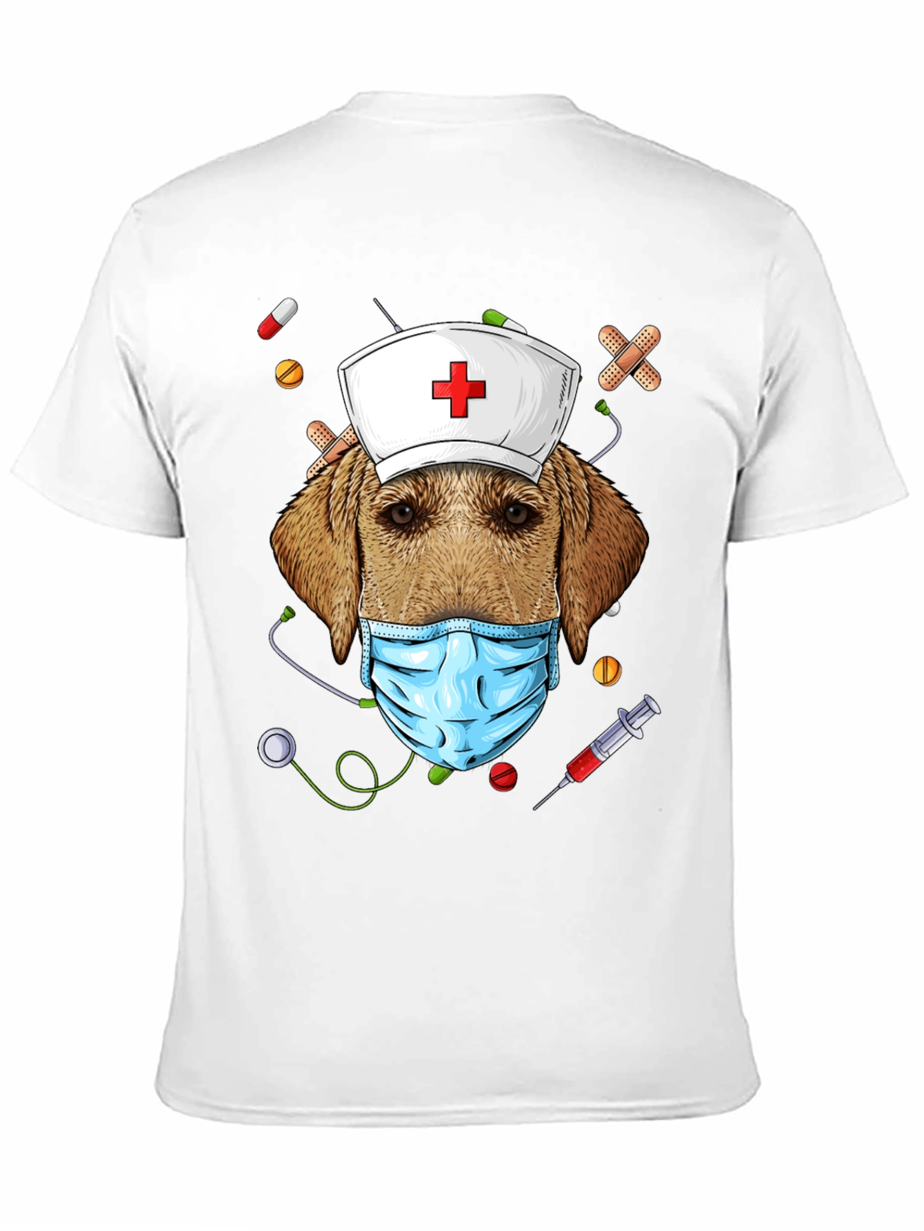 Black Dog Nurse Novelty Graphic T-Shirt view 11