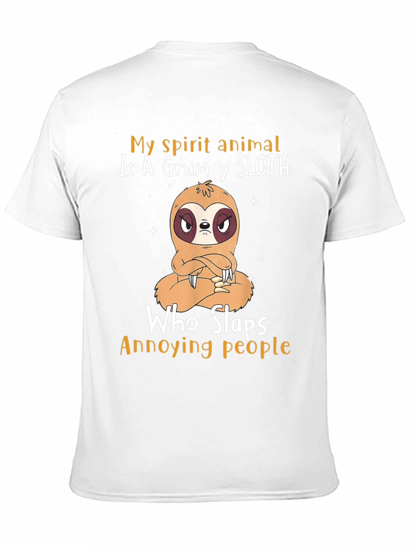 Black Grumpy Sloth T-Shirt - Slaps Annoying People view 11