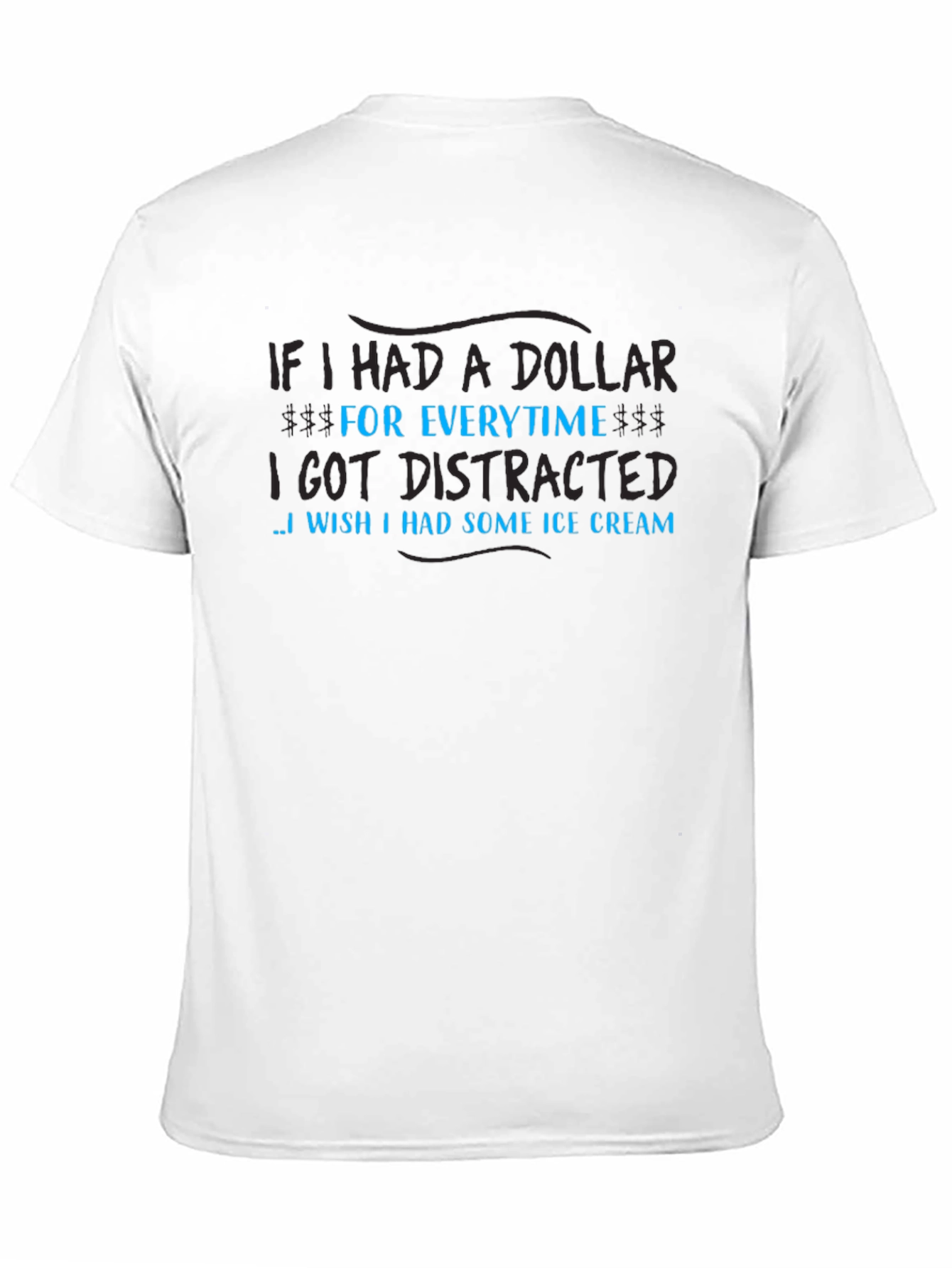 Black Distracted Ice Cream Graphic Tee view 11