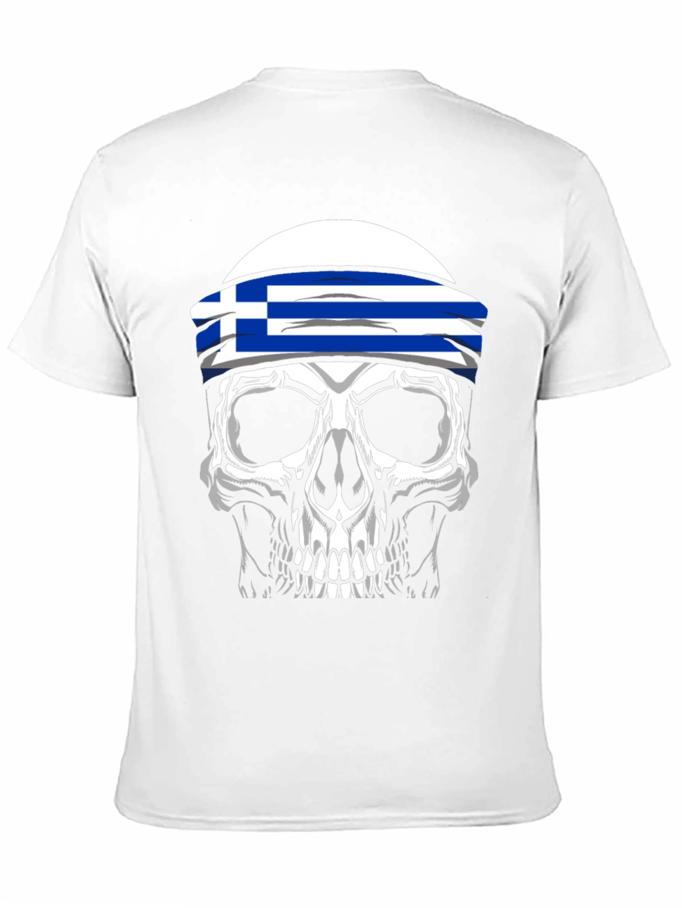 Greek Flag Skull T-Shirt - 11