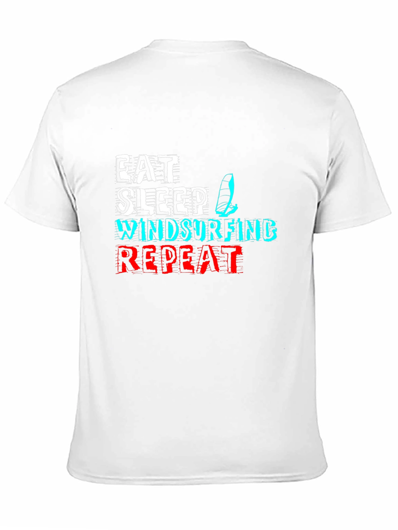 Black Eat Sleep Windsurfing Repeat T-Shirt view 11