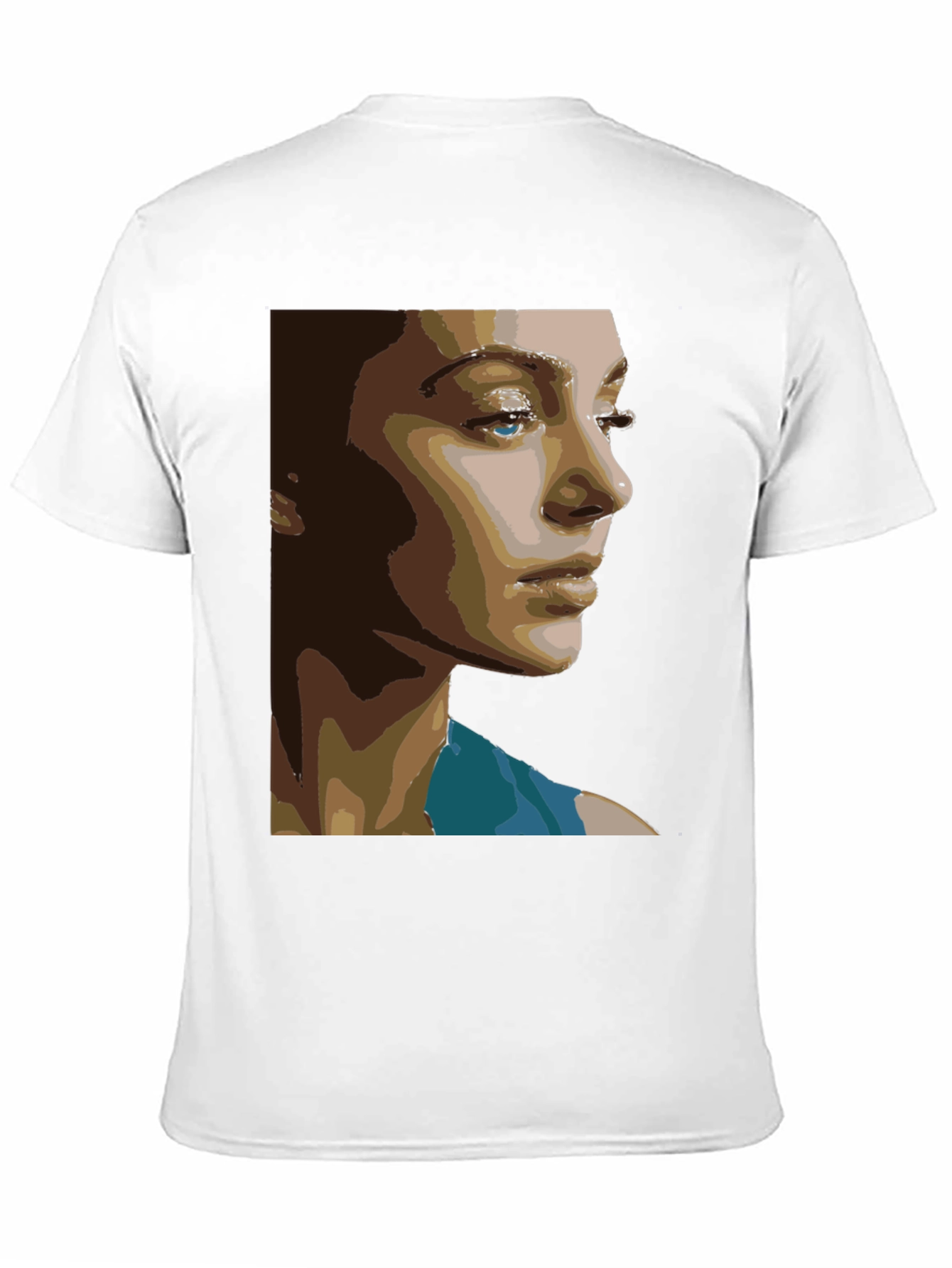 Black Abstract Portrait Graphic Tee - Unisex Black T-Shirt view 11