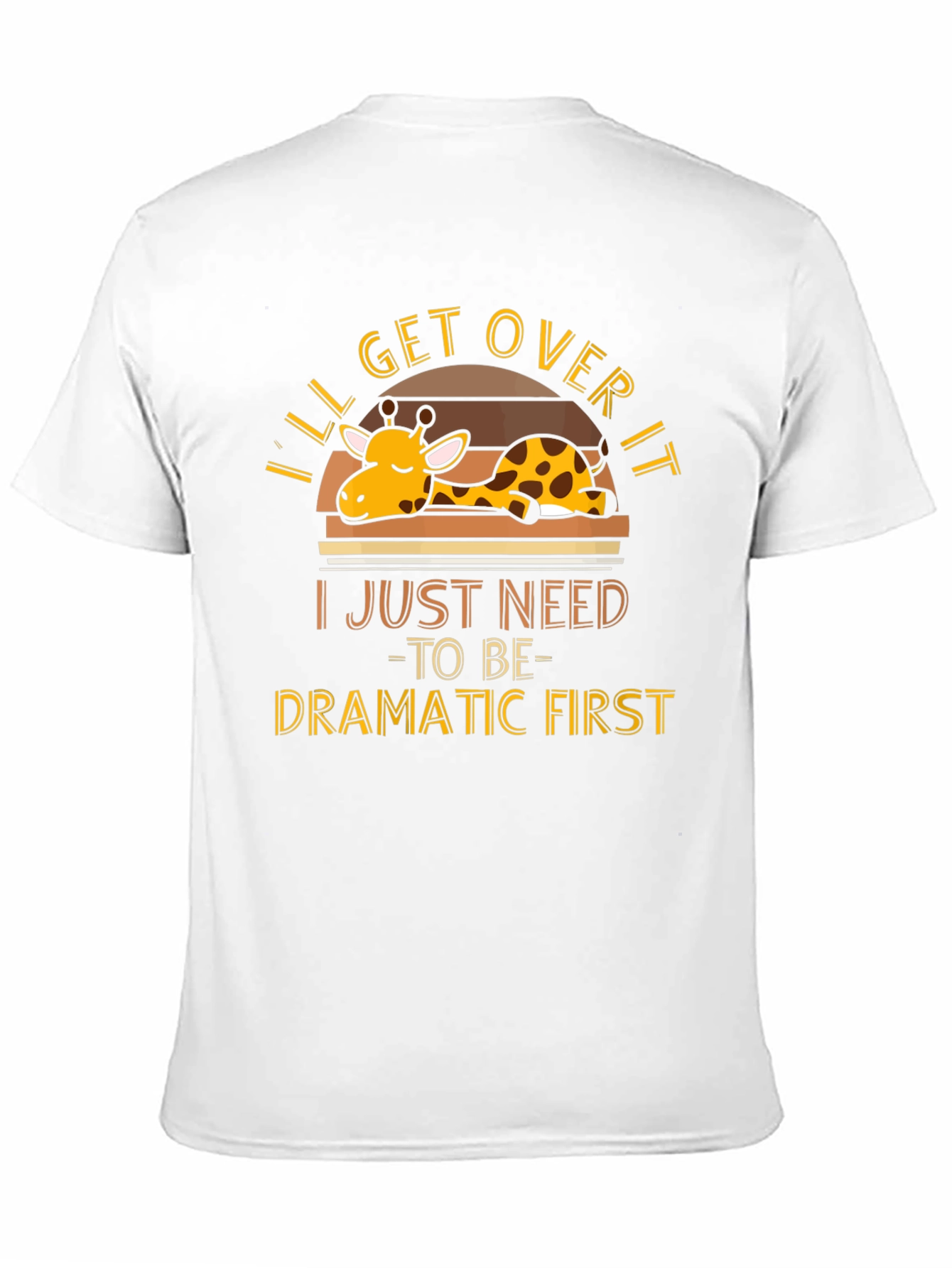 Black Dramatic Giraffe T-Shirt - I'll Get Over It view 11