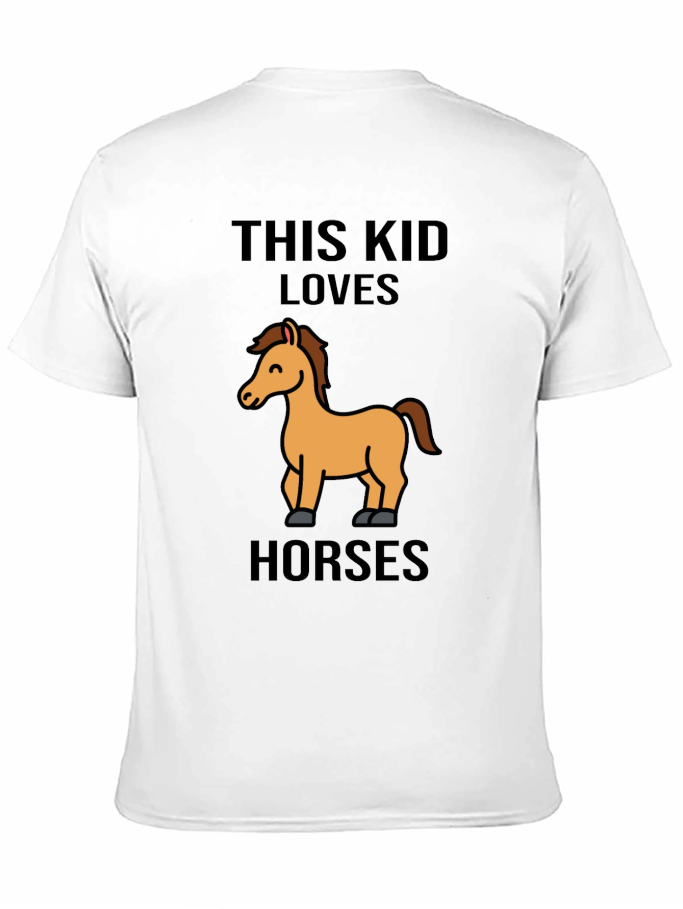 Black Cute Horse Lover Kids Black T-Shirt view 11